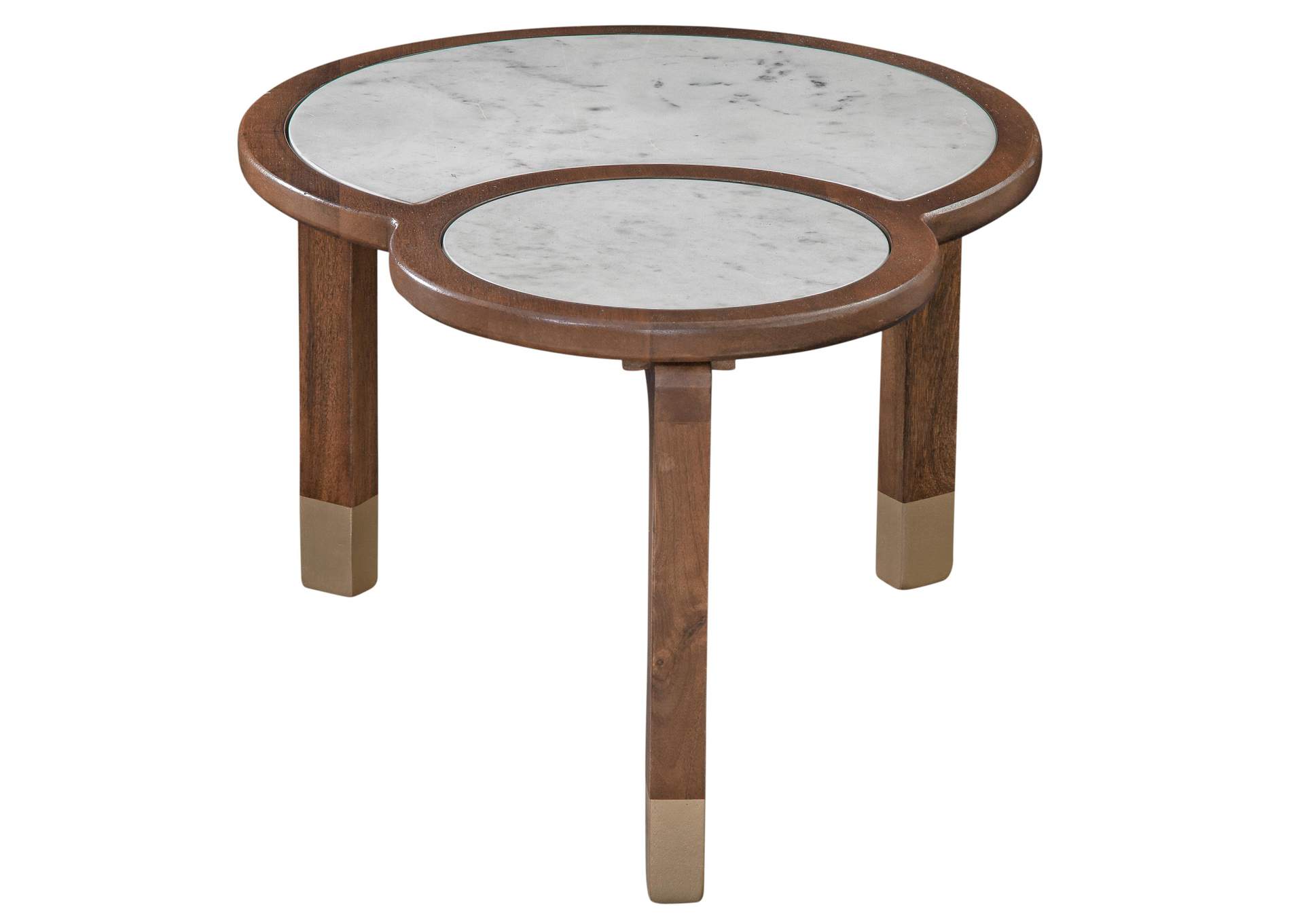 Oormi White Marble Inlay Cocktail Table image 1