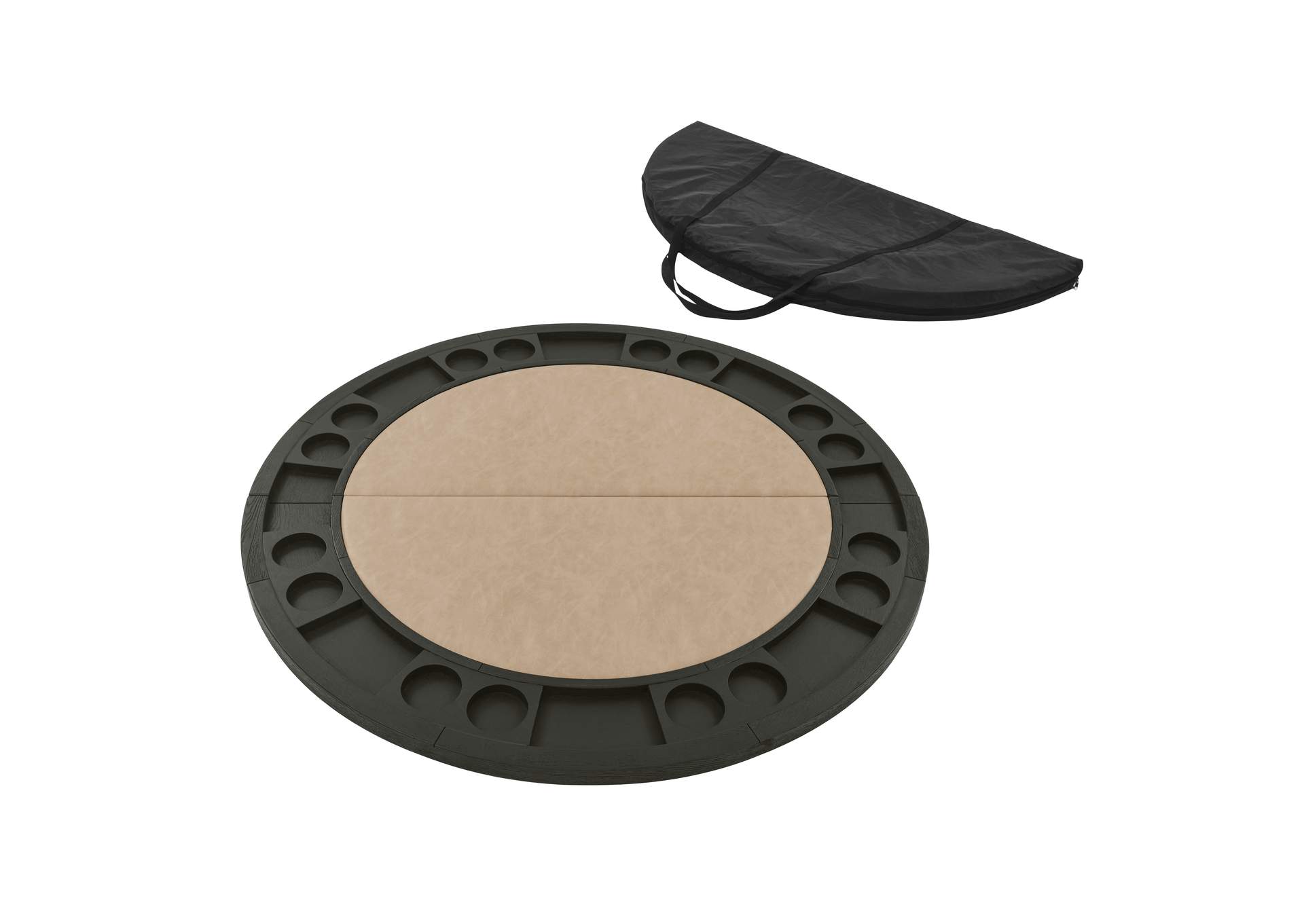 Rylie Counter Table with Game Top and 4 Counter Chairs, Black Finish, Sand Vegan Leather image 14