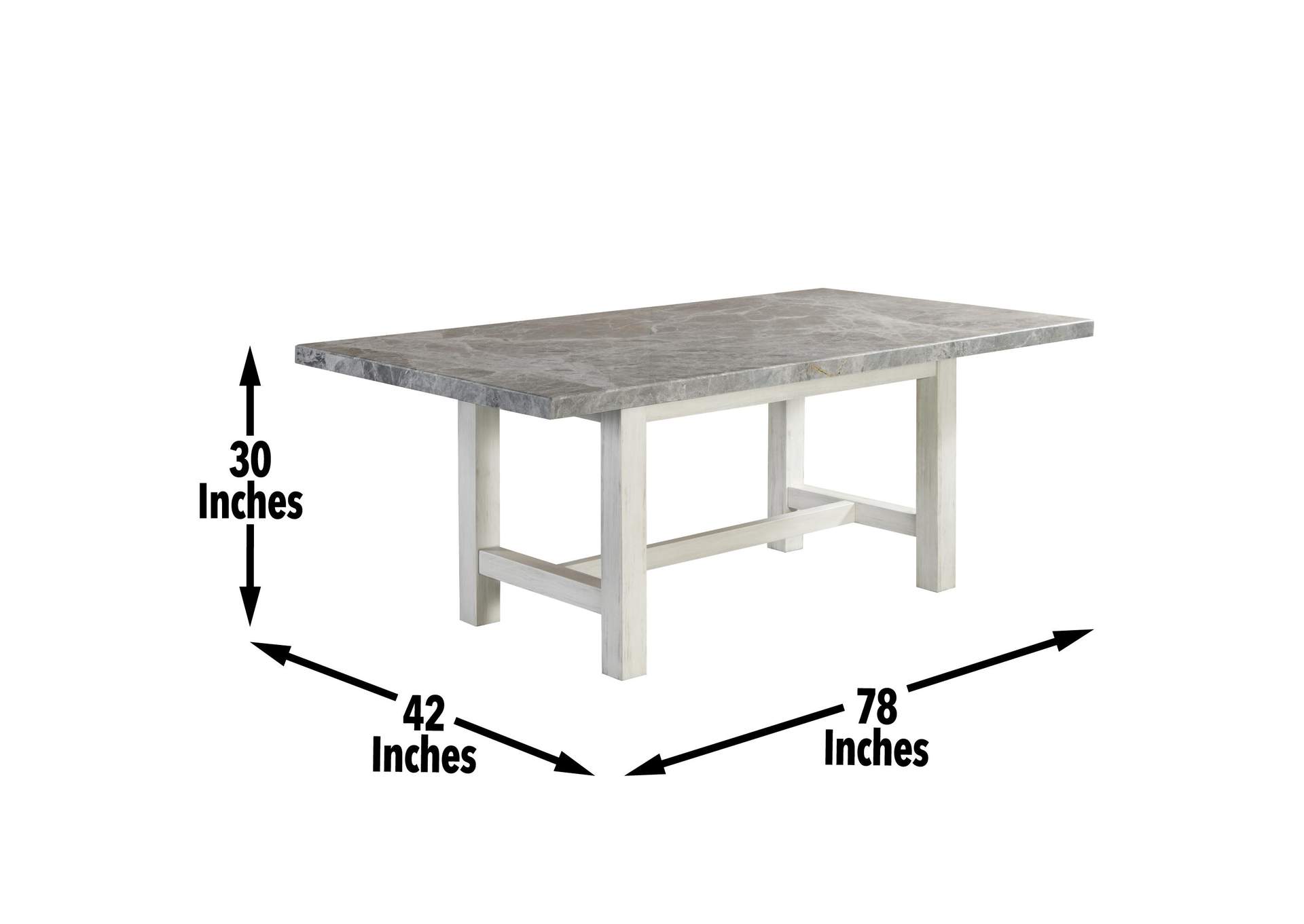 Canova Gray Marble Top Dining image 3