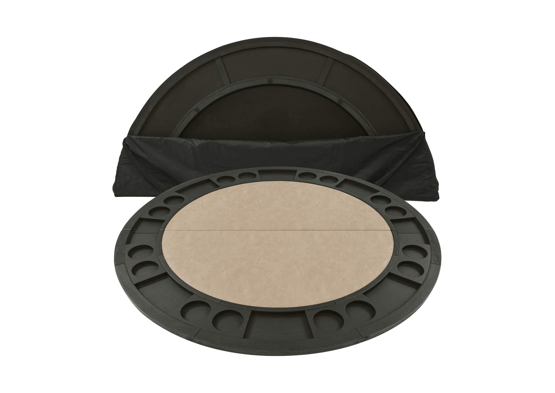 Rylie Counter Table with Game Top and 4 Counter Chairs, Black Finish, Sand Vegan Leather image 13