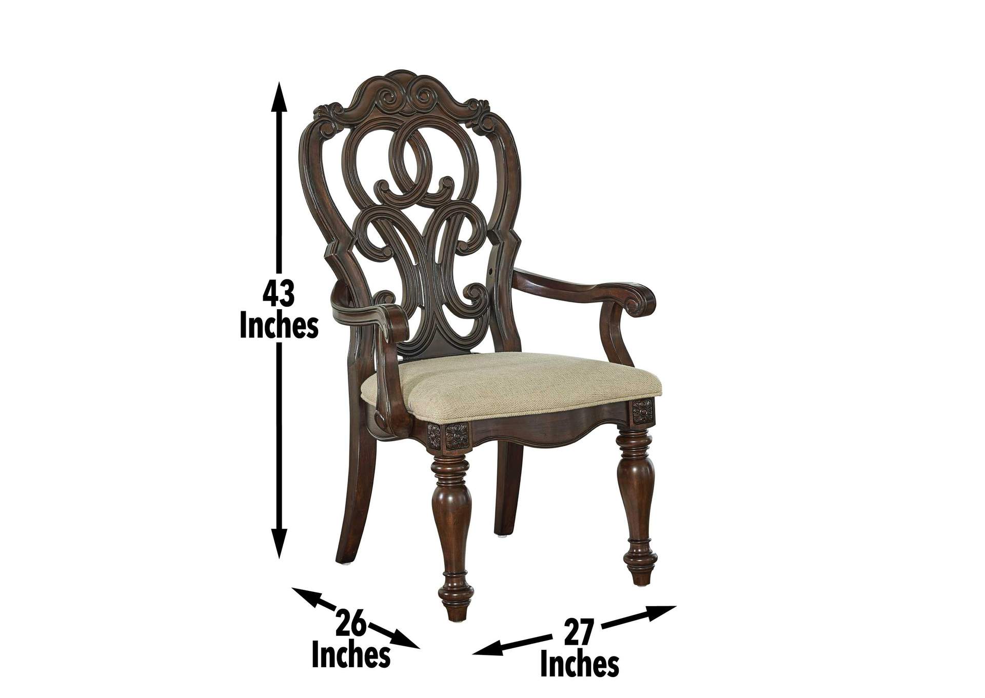 Royale 11-Piece Dining Set - Table, 8 Side Chairs, 2 Arm Chairs image 2