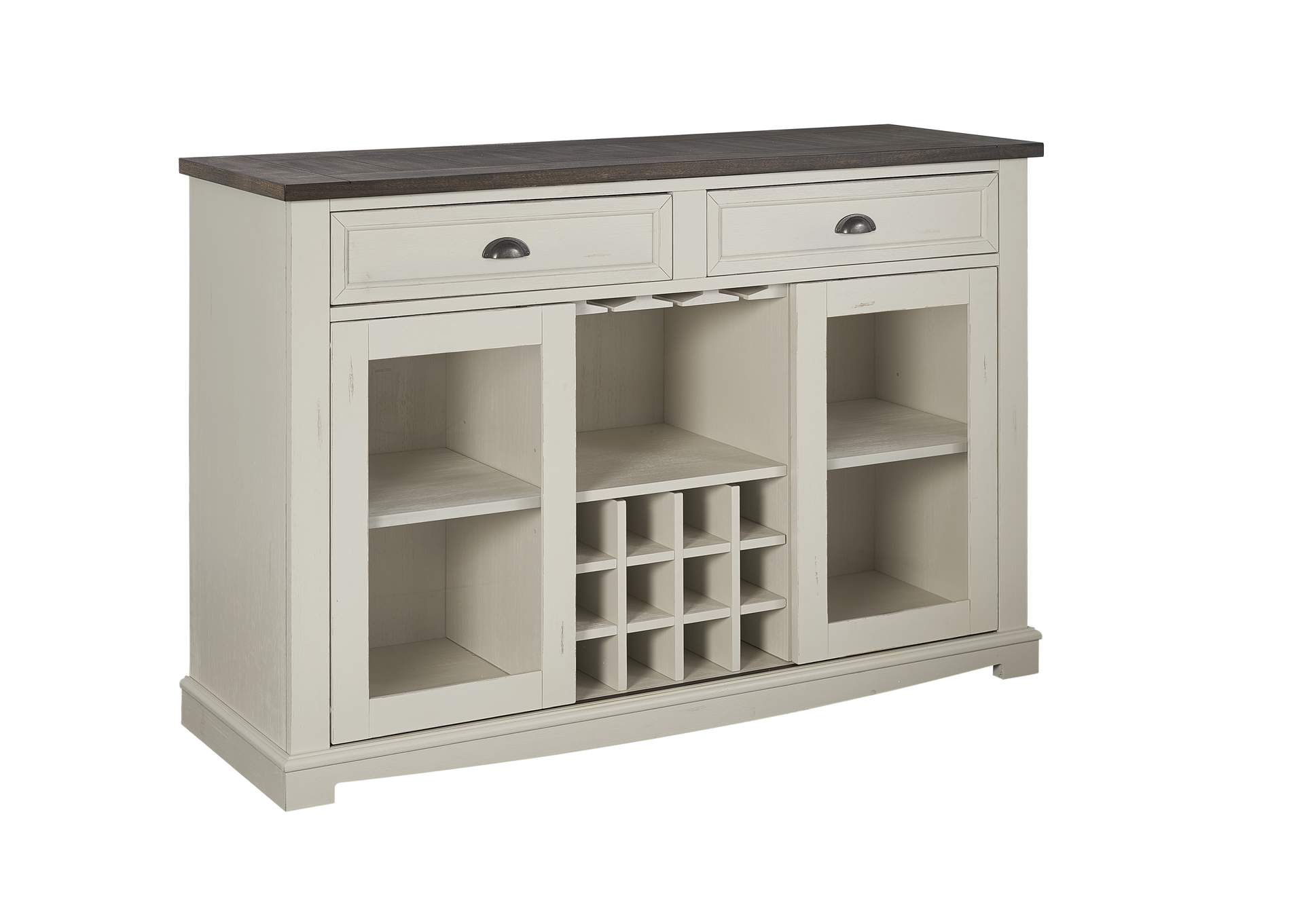 Cayla Server Dark Oak And White
