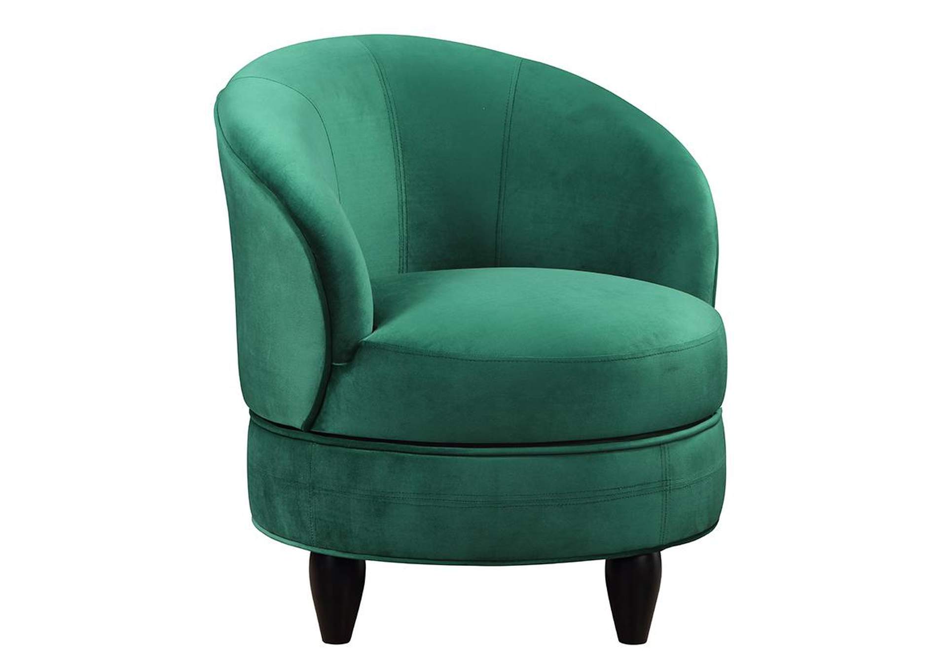 Sophia Swivel Accent Chair, Green Velvet