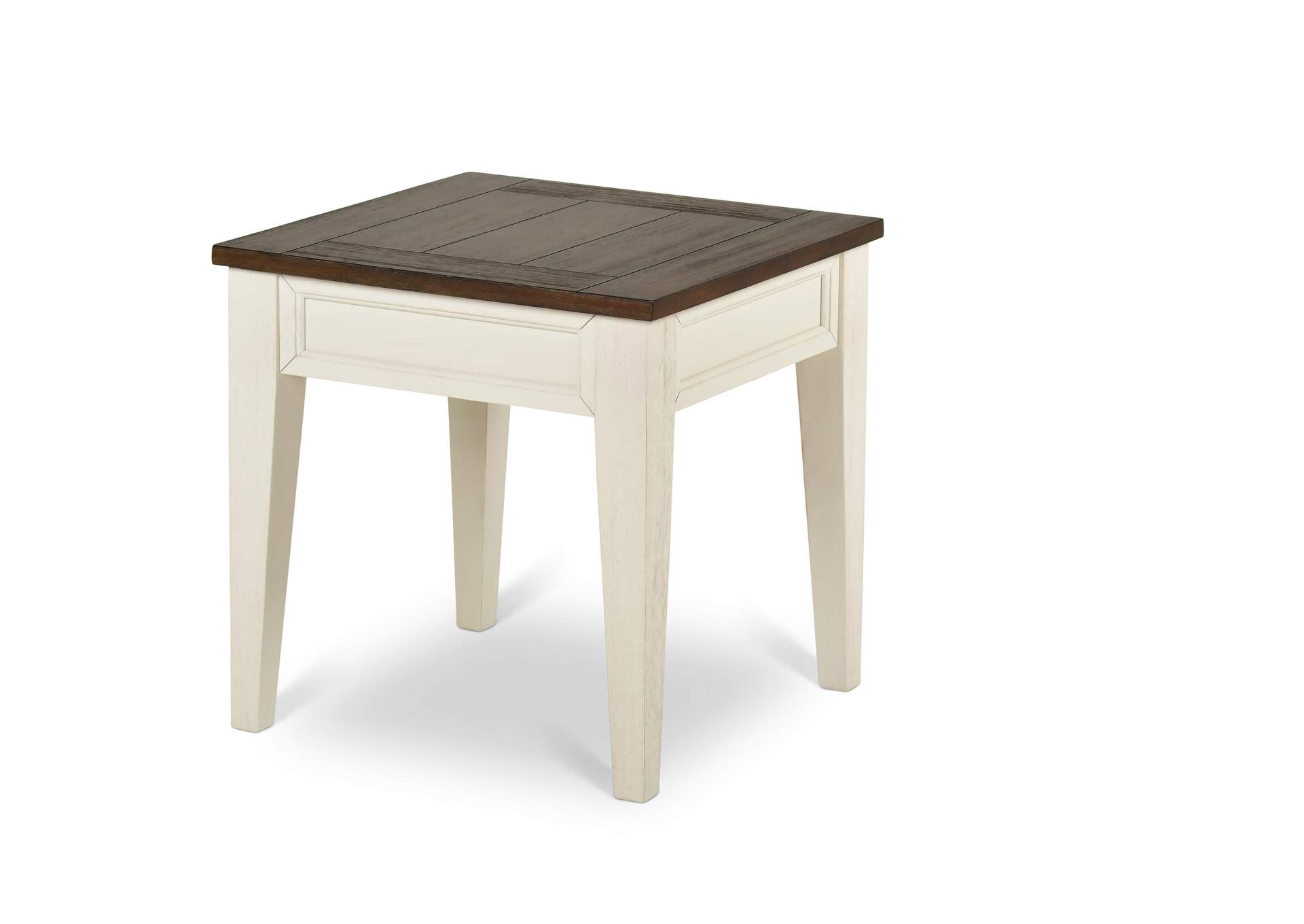 Cayla End Table Dark Oak - White