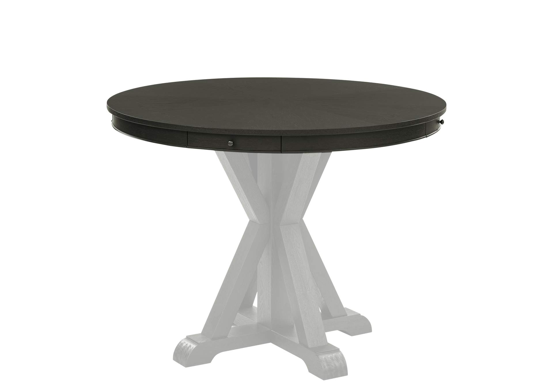 Rylie Counter Table and 4 Swivel Counter Chairs, Black Finish - Sand Vegan Leather image 6