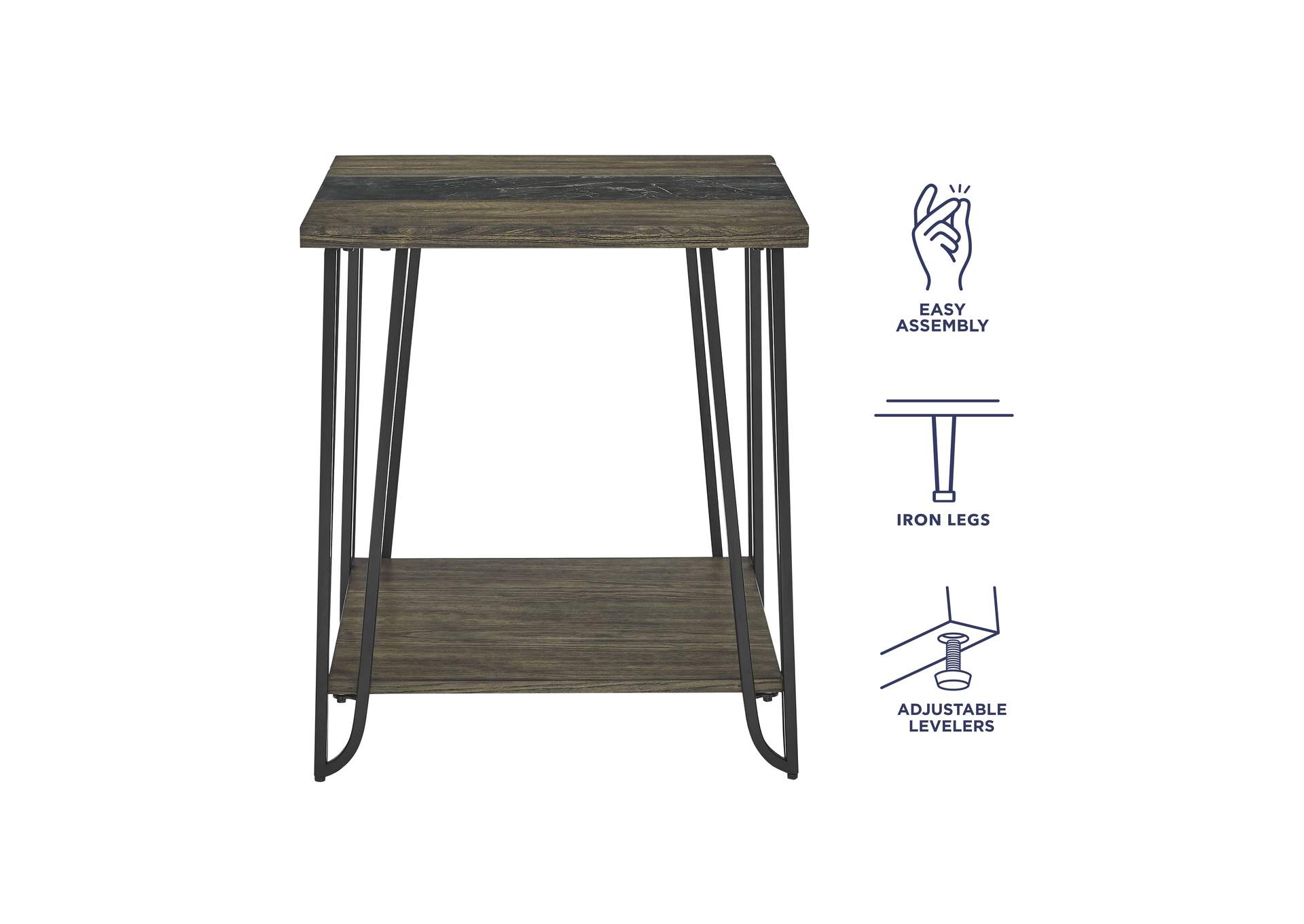 Harper End Table With Sintered Stone Inlay