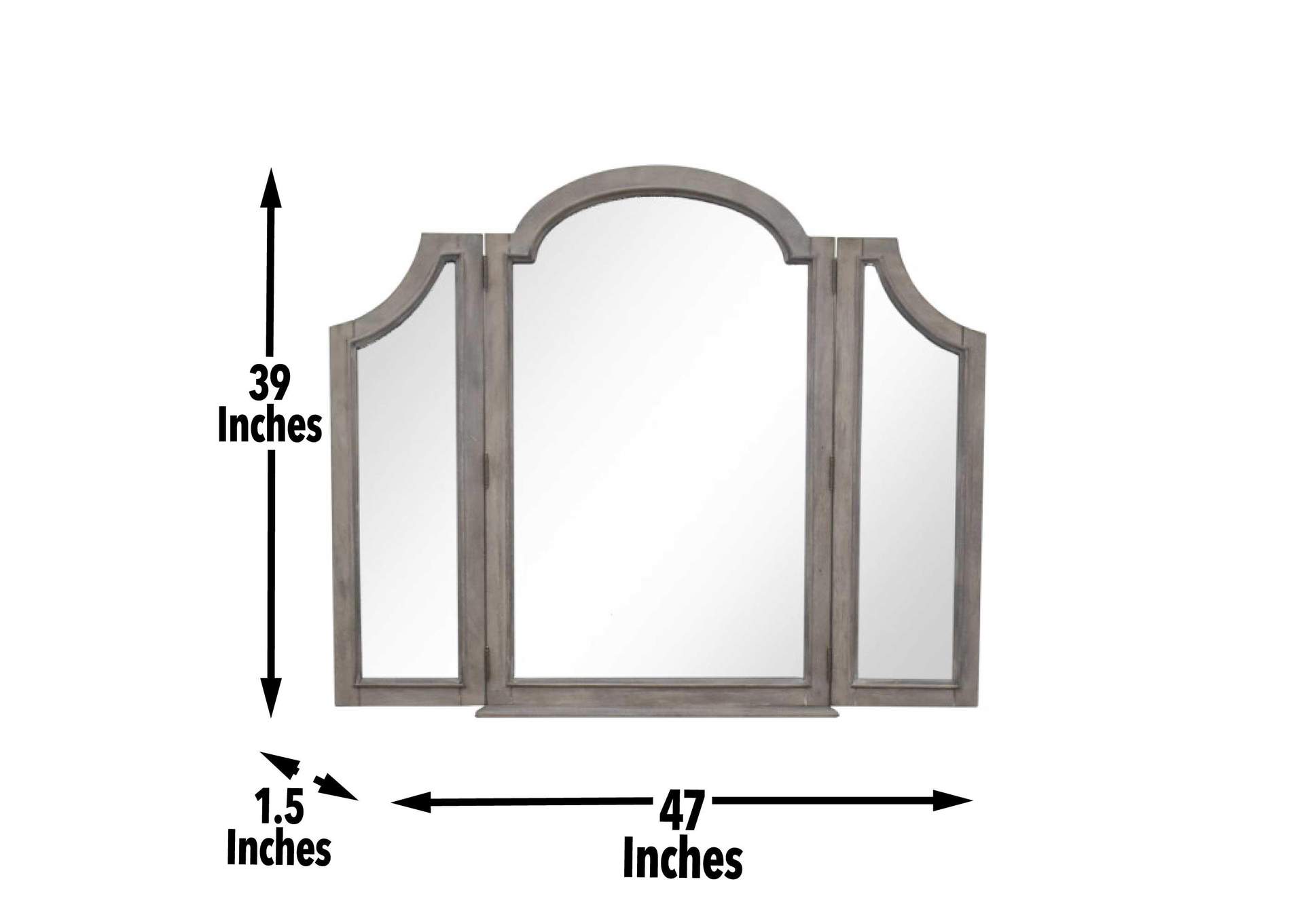 Highland Park Vanity Mirror Bench Set Driftwood image 2