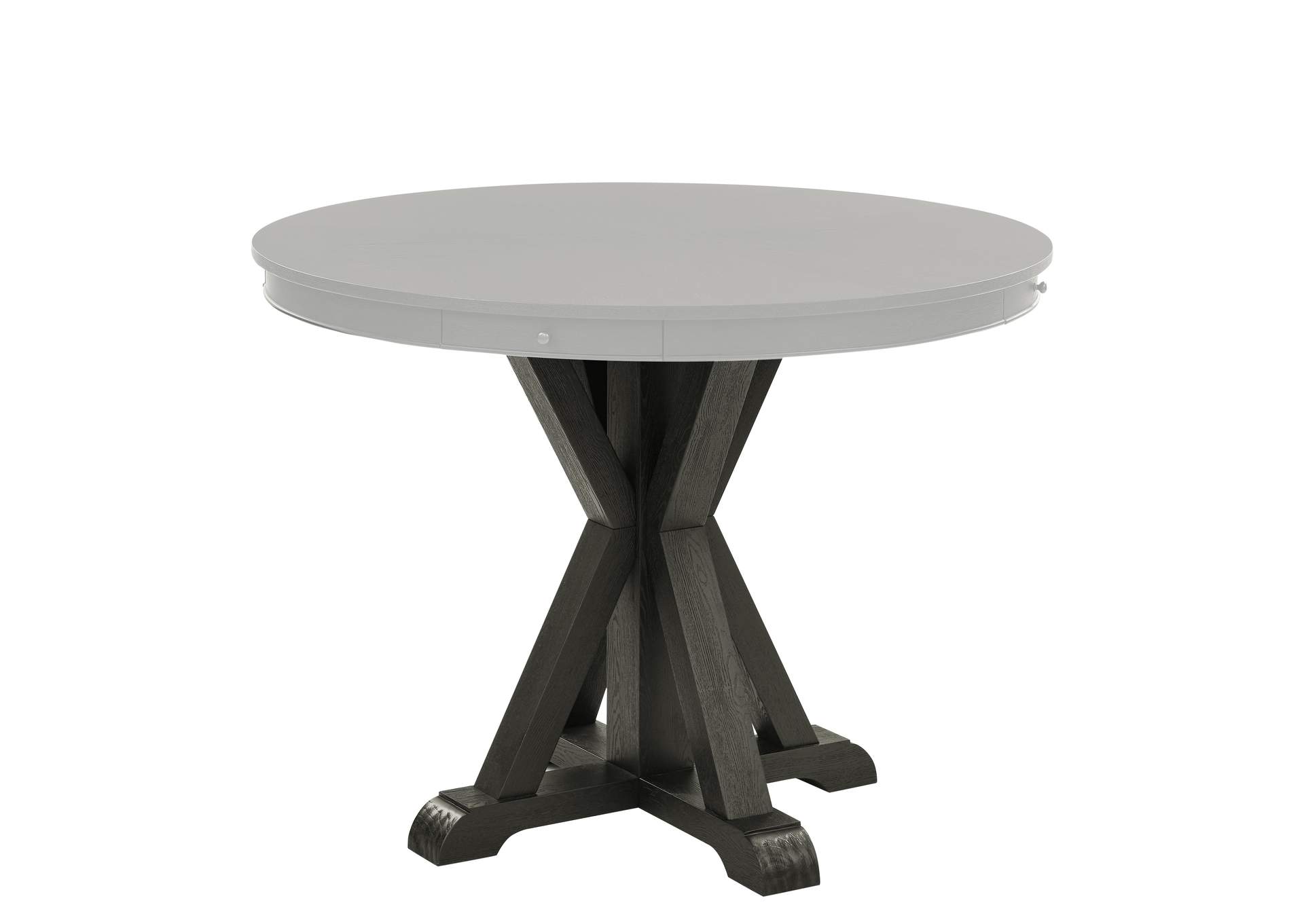 Rylie Counter Table and 4 Swivel Counter Chairs, Black Finish - Sand Vegan Leather image 2