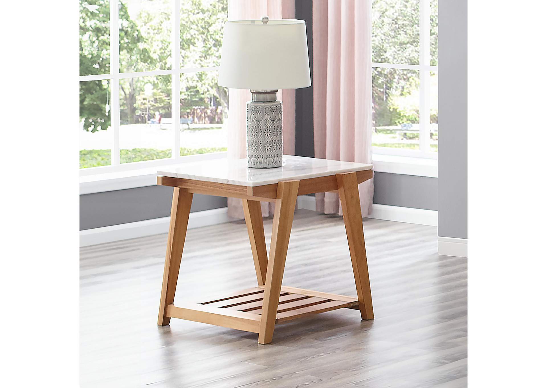 Celeste White Marble Top End