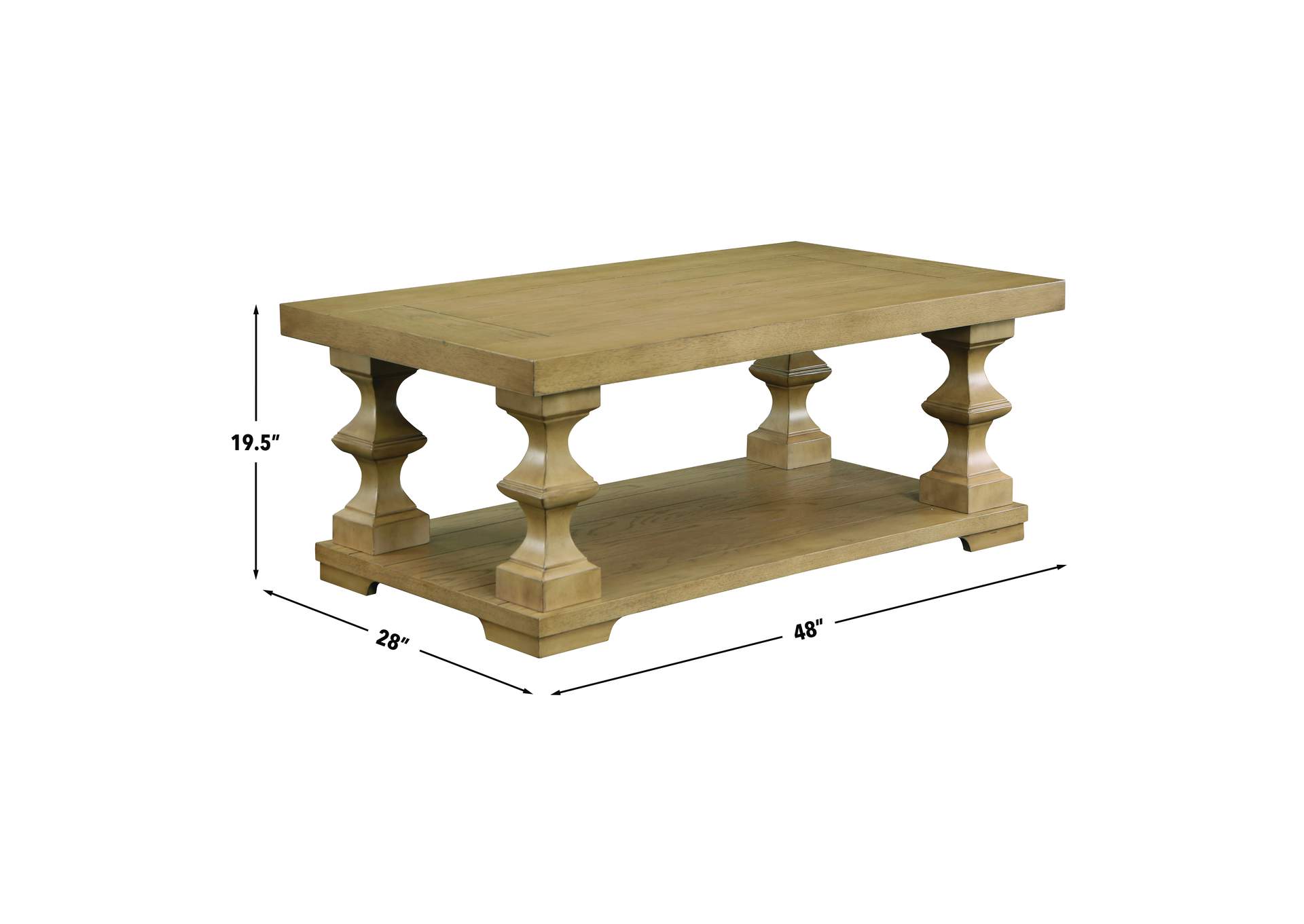 Dory Coffee Table With Casters, Sand
