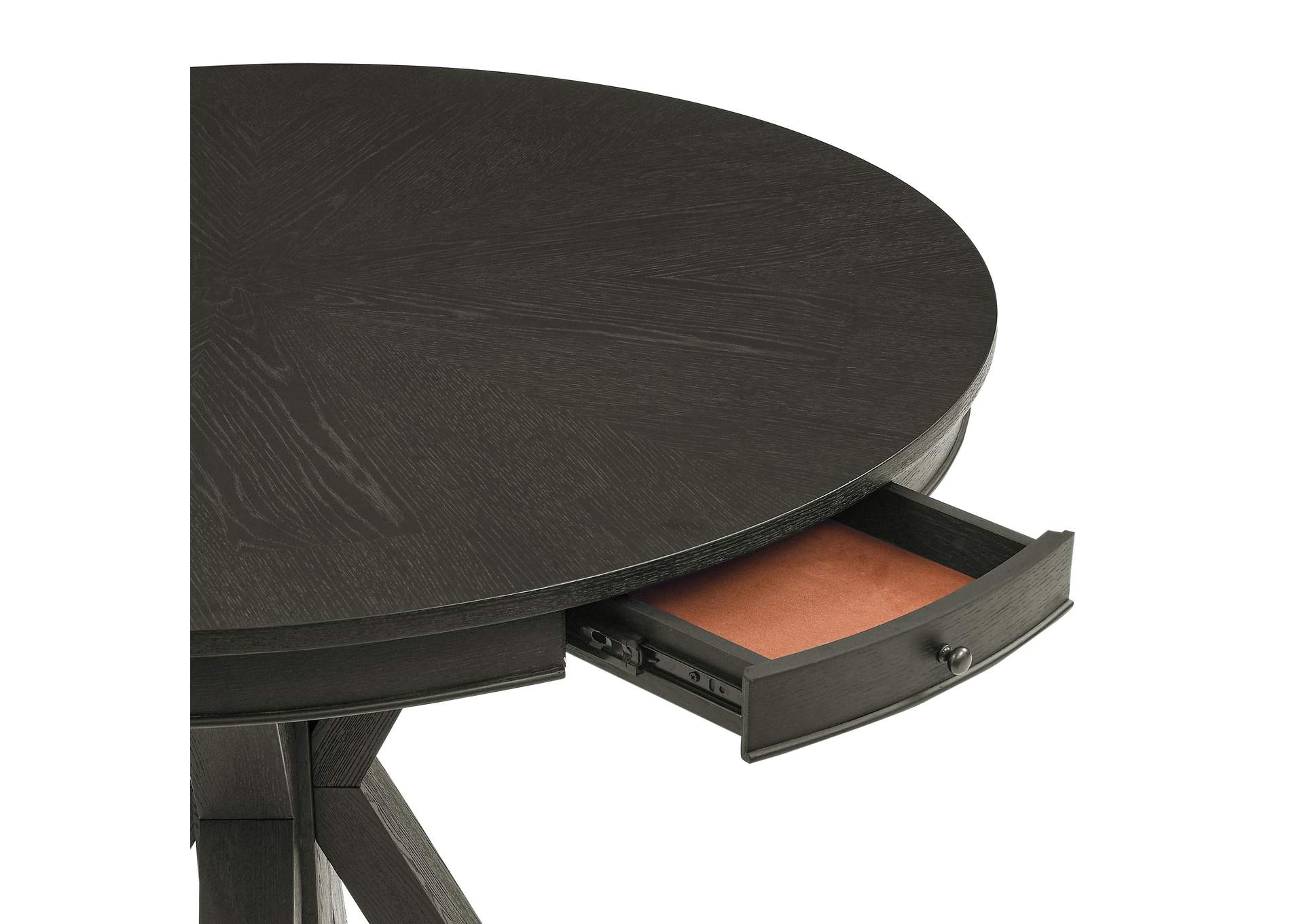 Rylie Counter Table and 4 Swivel Counter Chairs, Black Finish - Sand Vegan Leather image 7