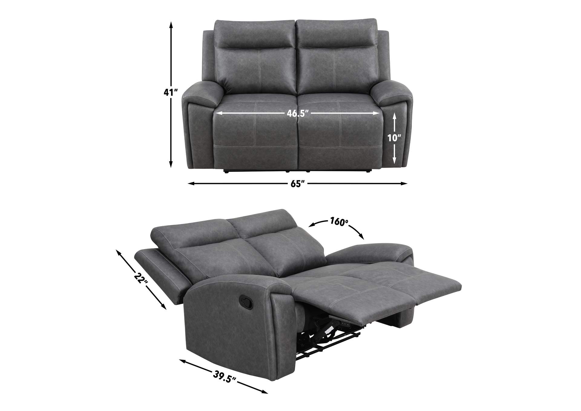 Gaston Manual Reclining Loveseat