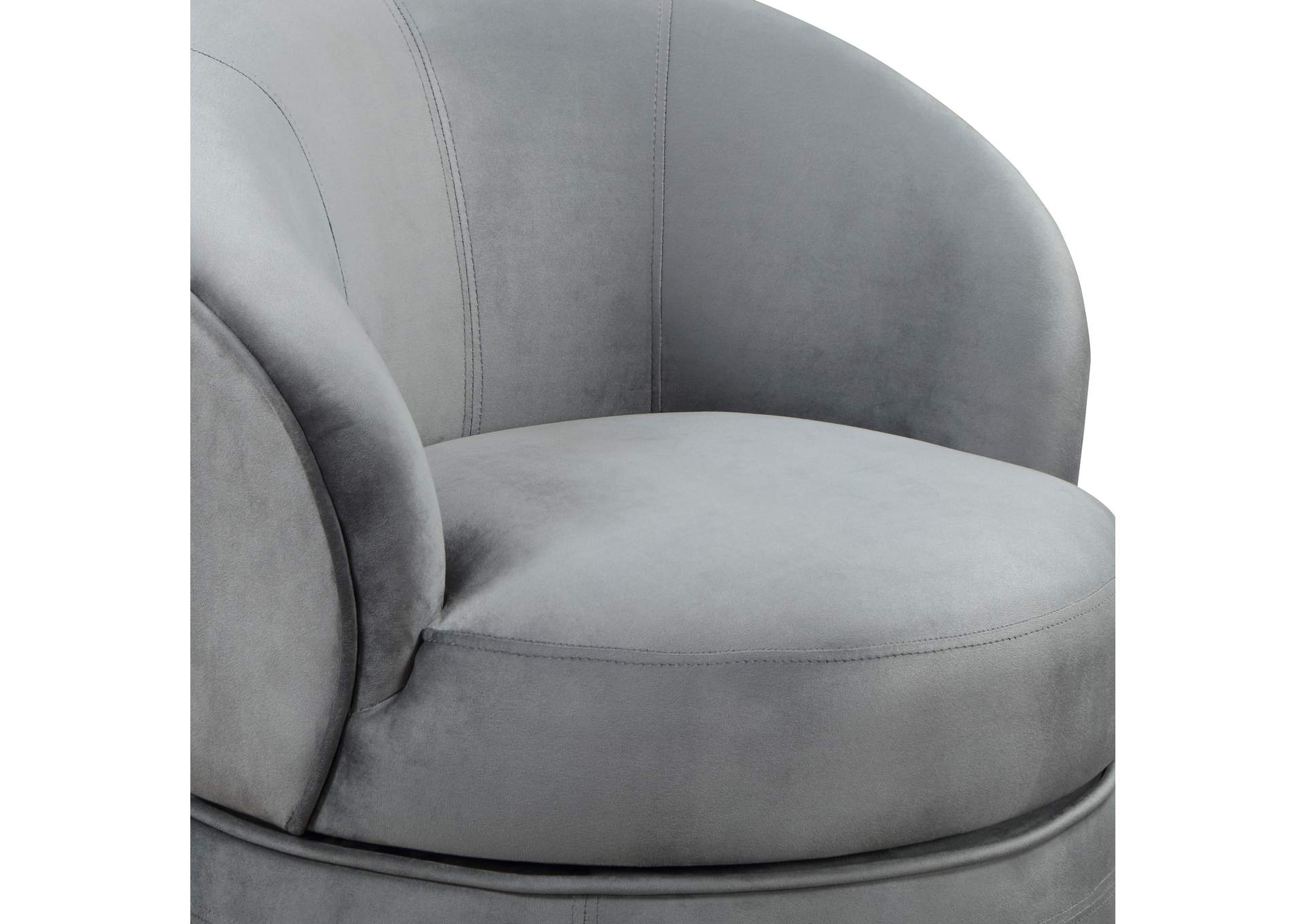 Sophia Swivel Accent Chair, Gray Velvet