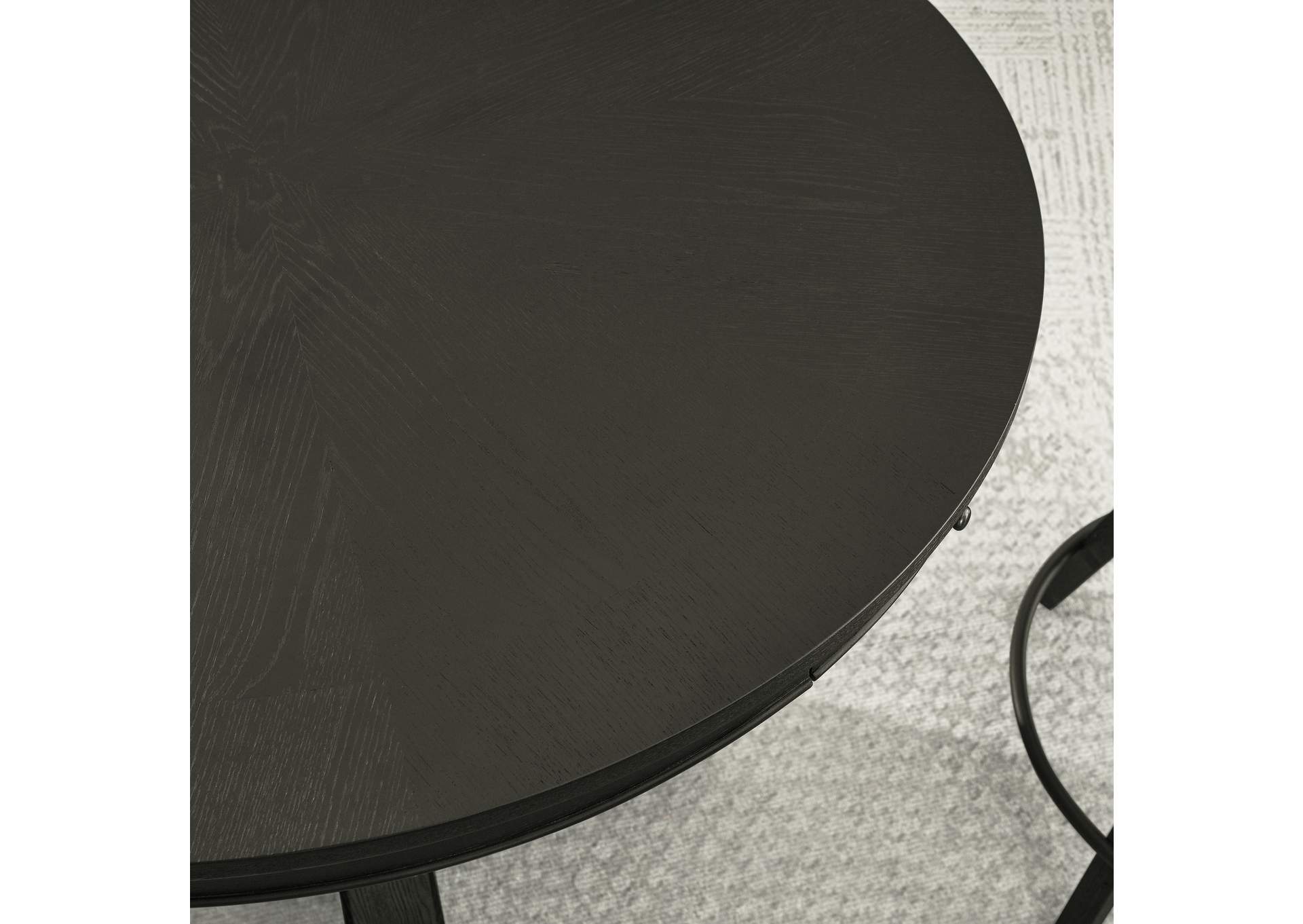 Rylie Counter Table and 4 Swivel Counter Chairs, Black Finish - Sand Vegan Leather image 9