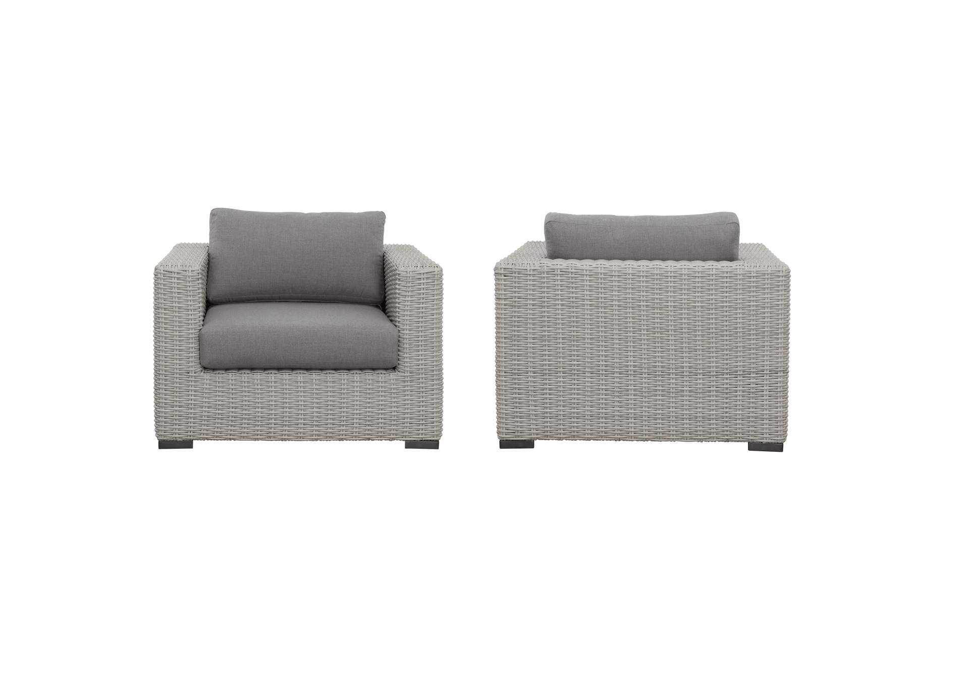 Blakley Outdoor Lounge Chair With Half-Round Wicker