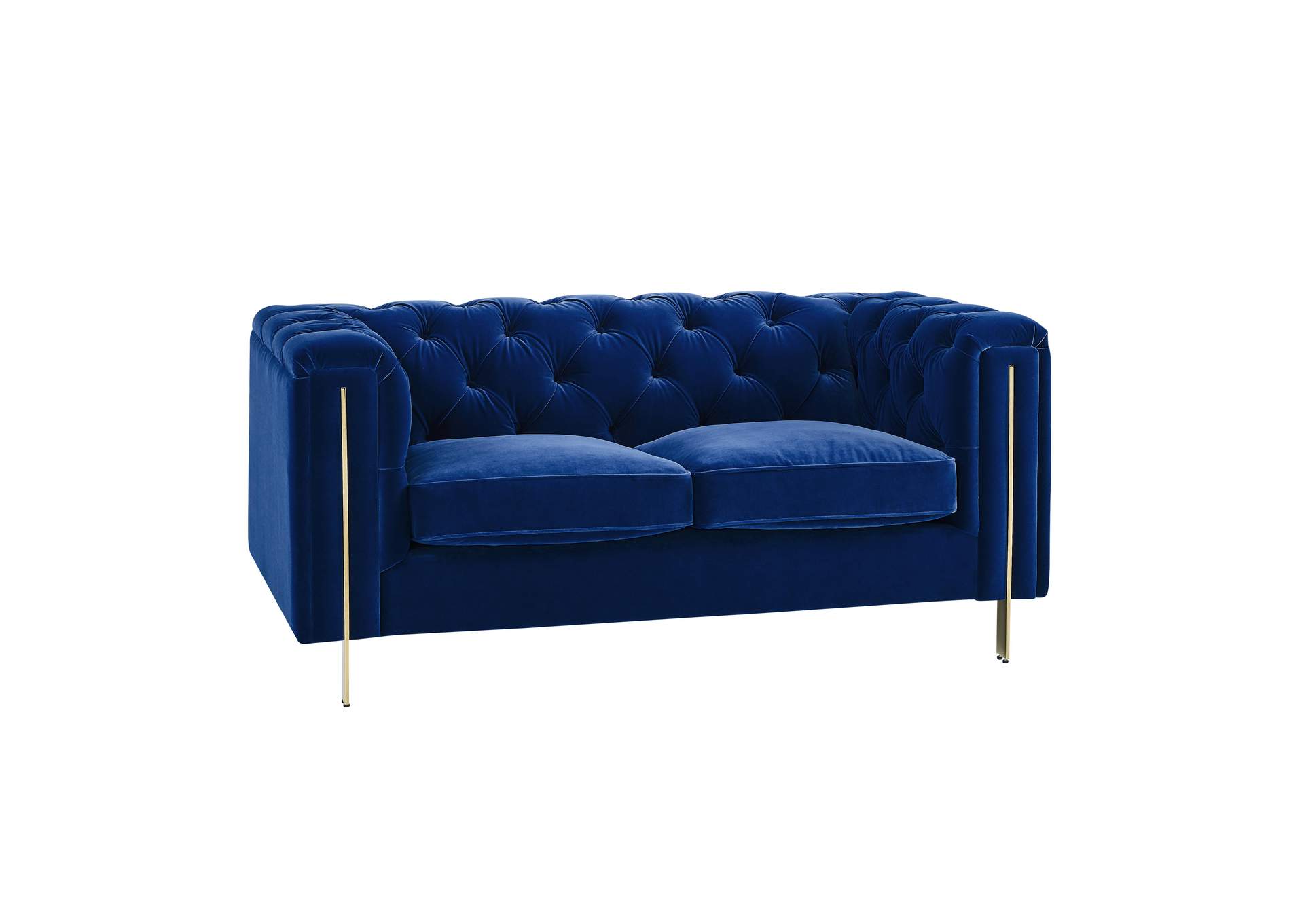 Charlene Blue Velvet Loveseat