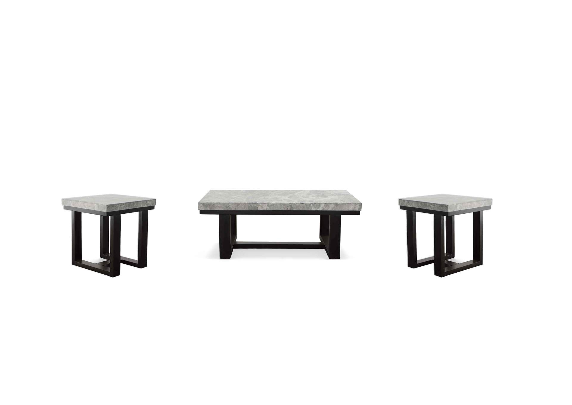 Lucca Gray 3-Piece Marble Occasional Set image 1