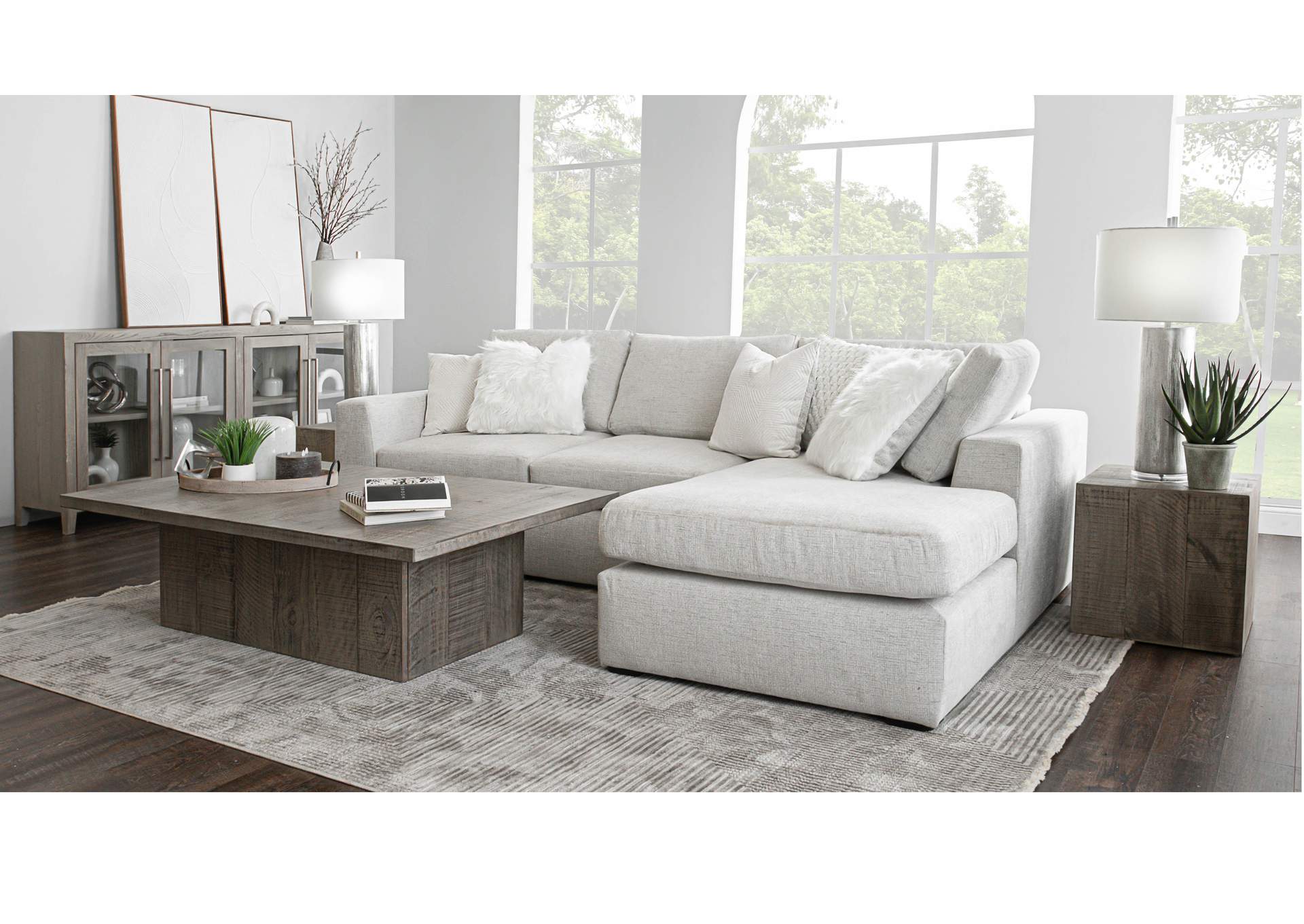 Como Left Arm Facing Sofa, Cream