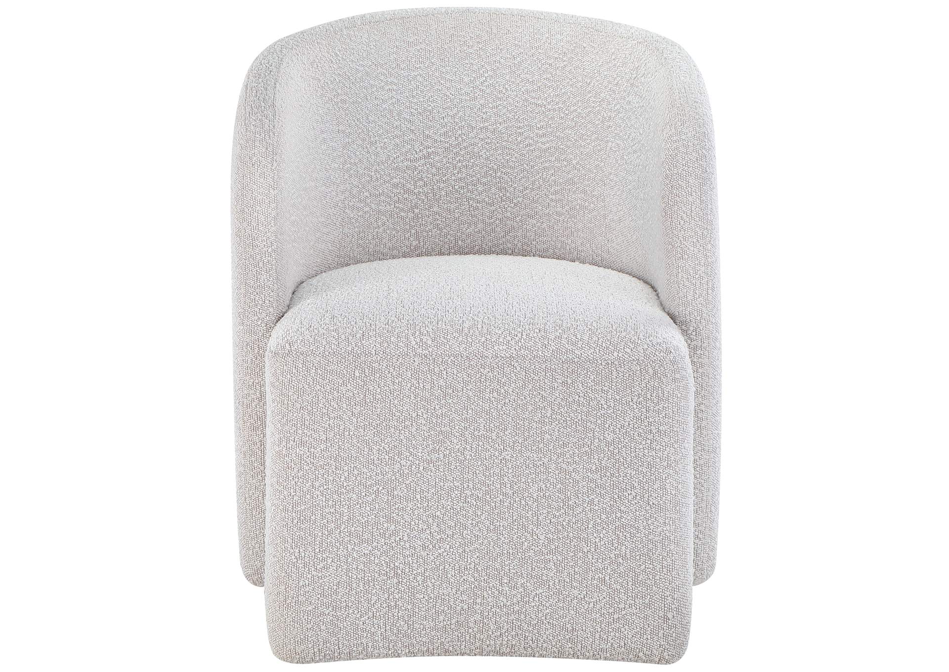 Annie White Cotton Barrel Chair with Casters image 1