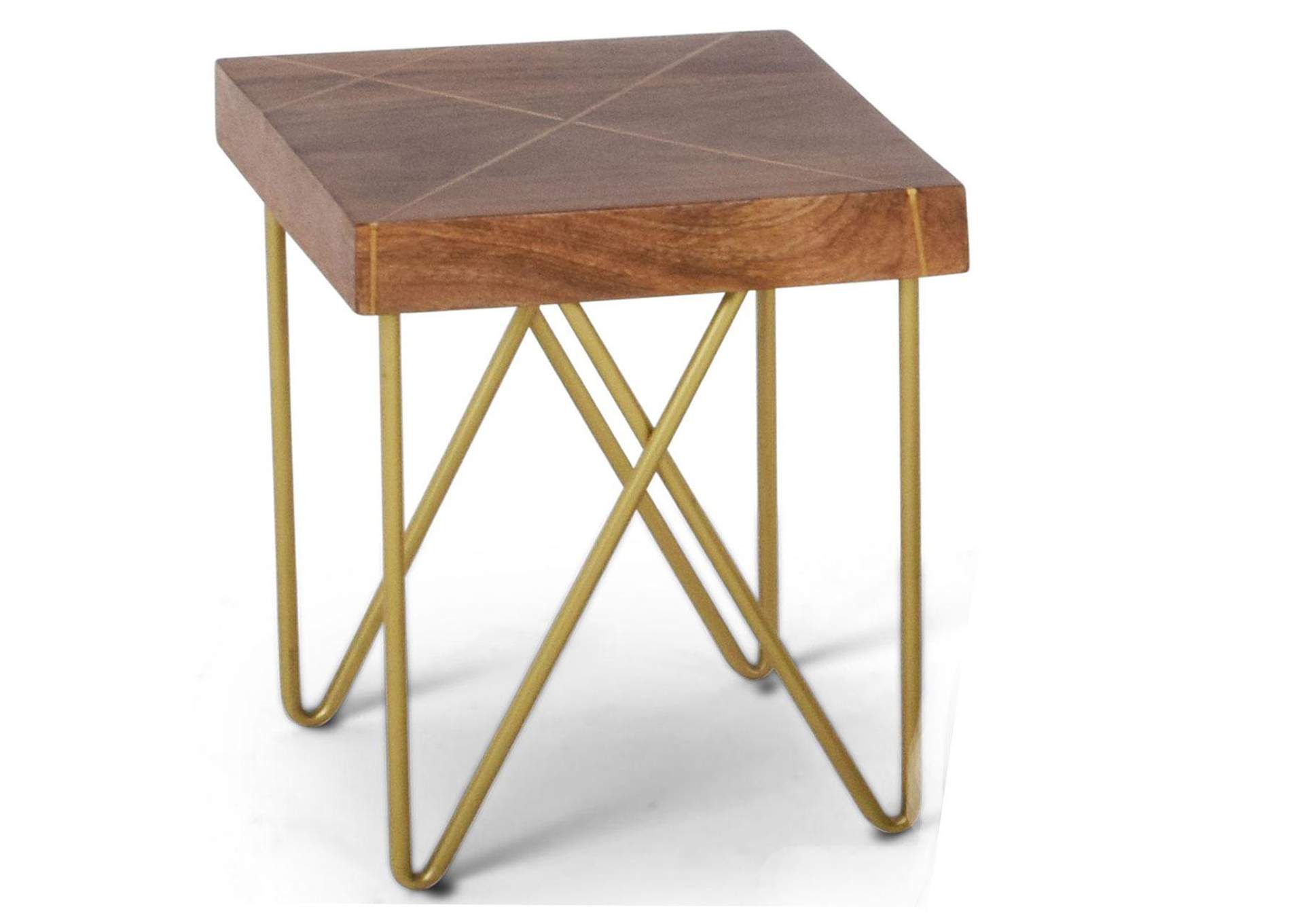 Walter Brass Inlay End Table