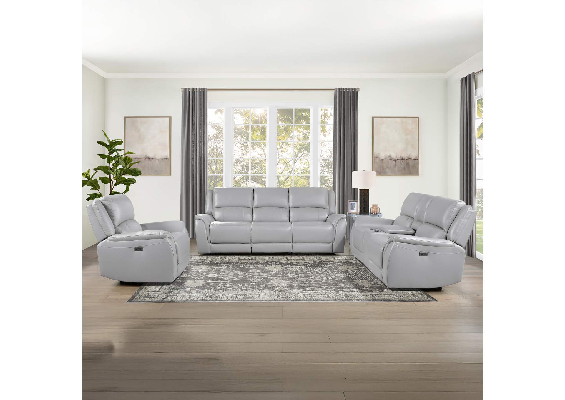Alexandria Stone 3-Piece Power Reclining Living Room Set image 1