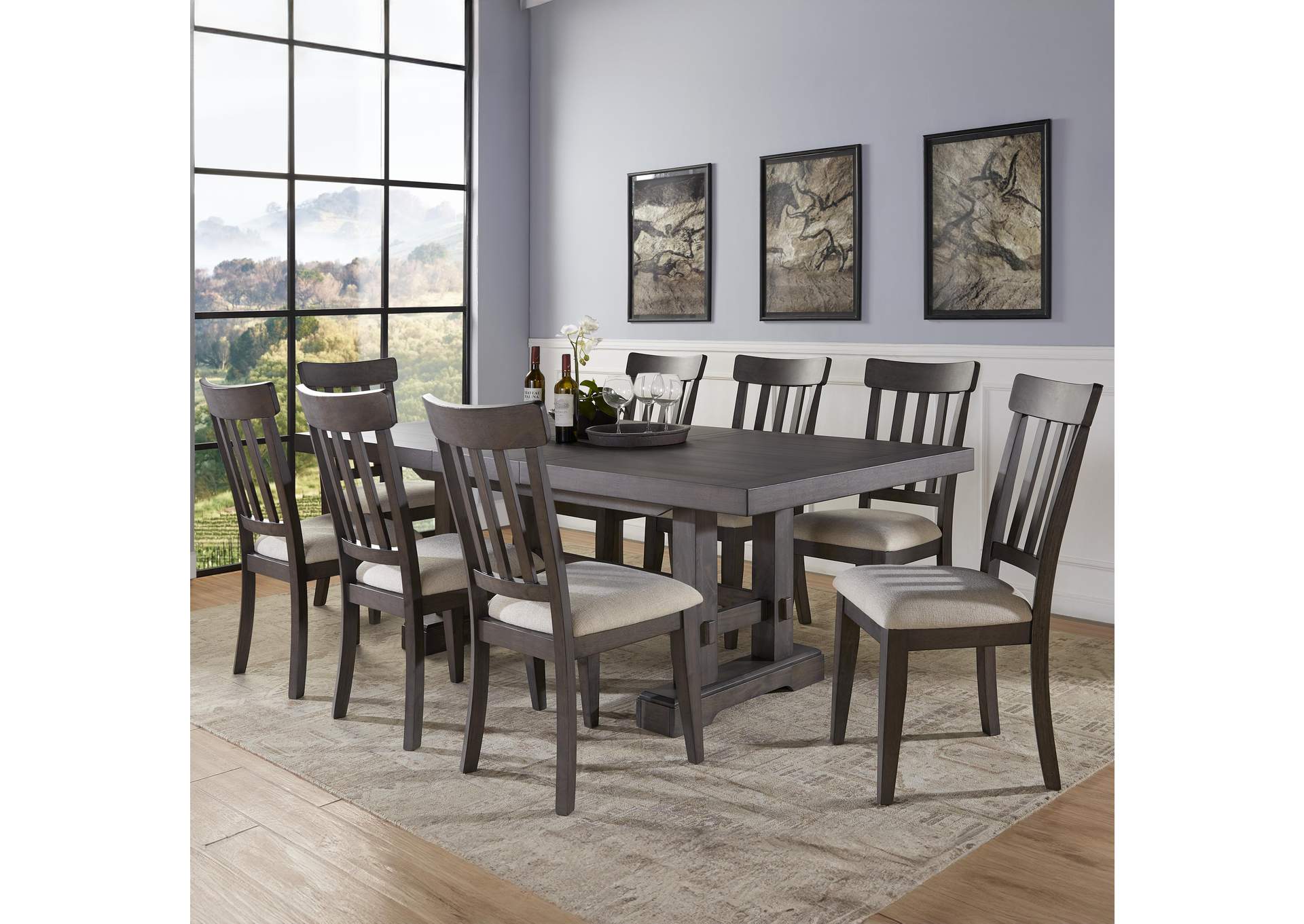 Napa Brown 9-Piece Dining Set image 1