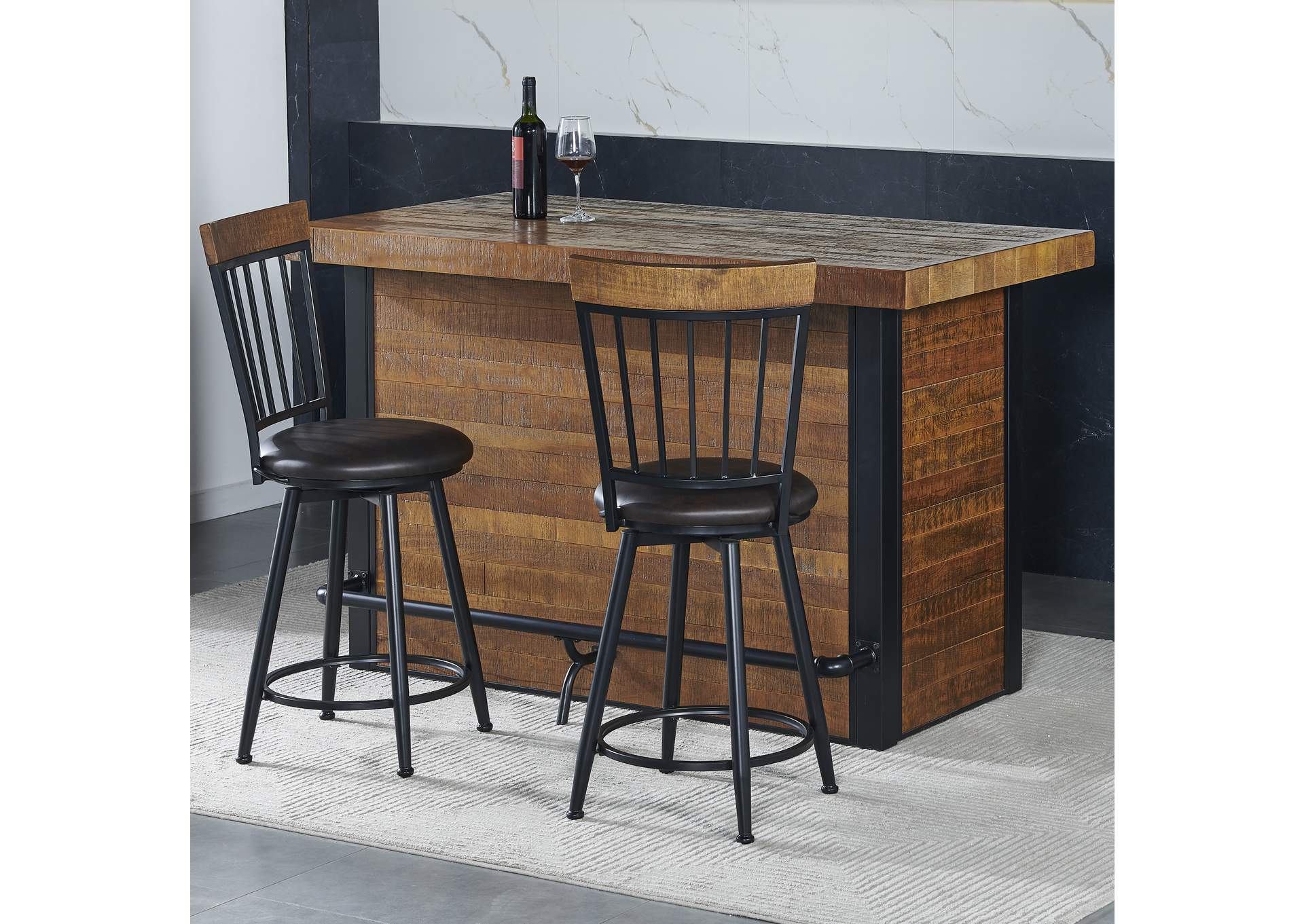 Tyler 24 Inch Swivel Bar And Counter Stool With Footrest