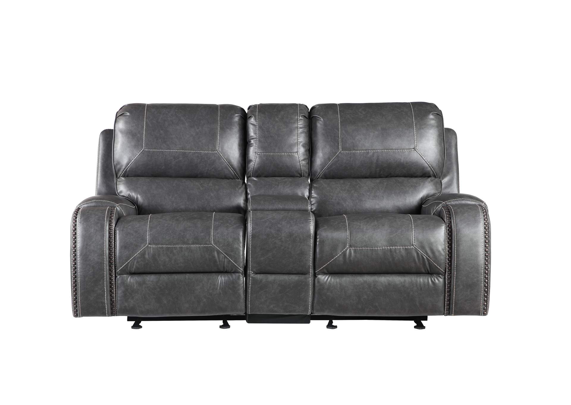 Keily Gray Manual Console Loveseat image 1