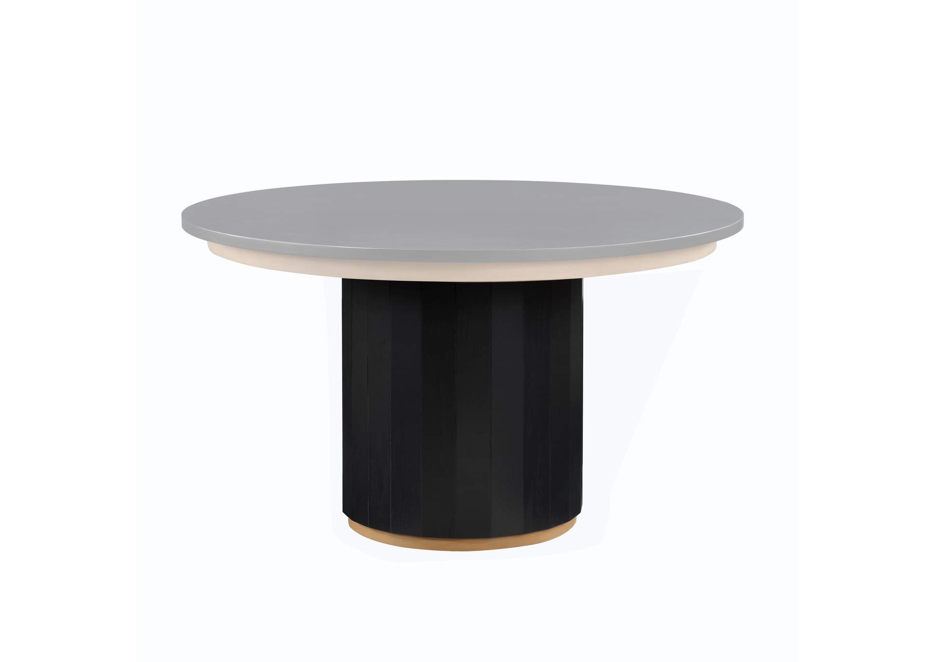 Magnolia 52-Nch Round Dining Table and 6 Upholstered Sid Chairs, Black Finish image 8