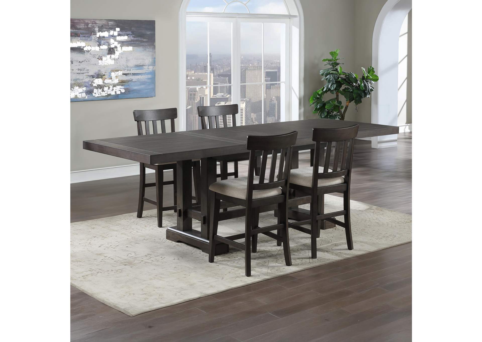 Napa Brown 5-Piece Counter Height Dining Set image 1