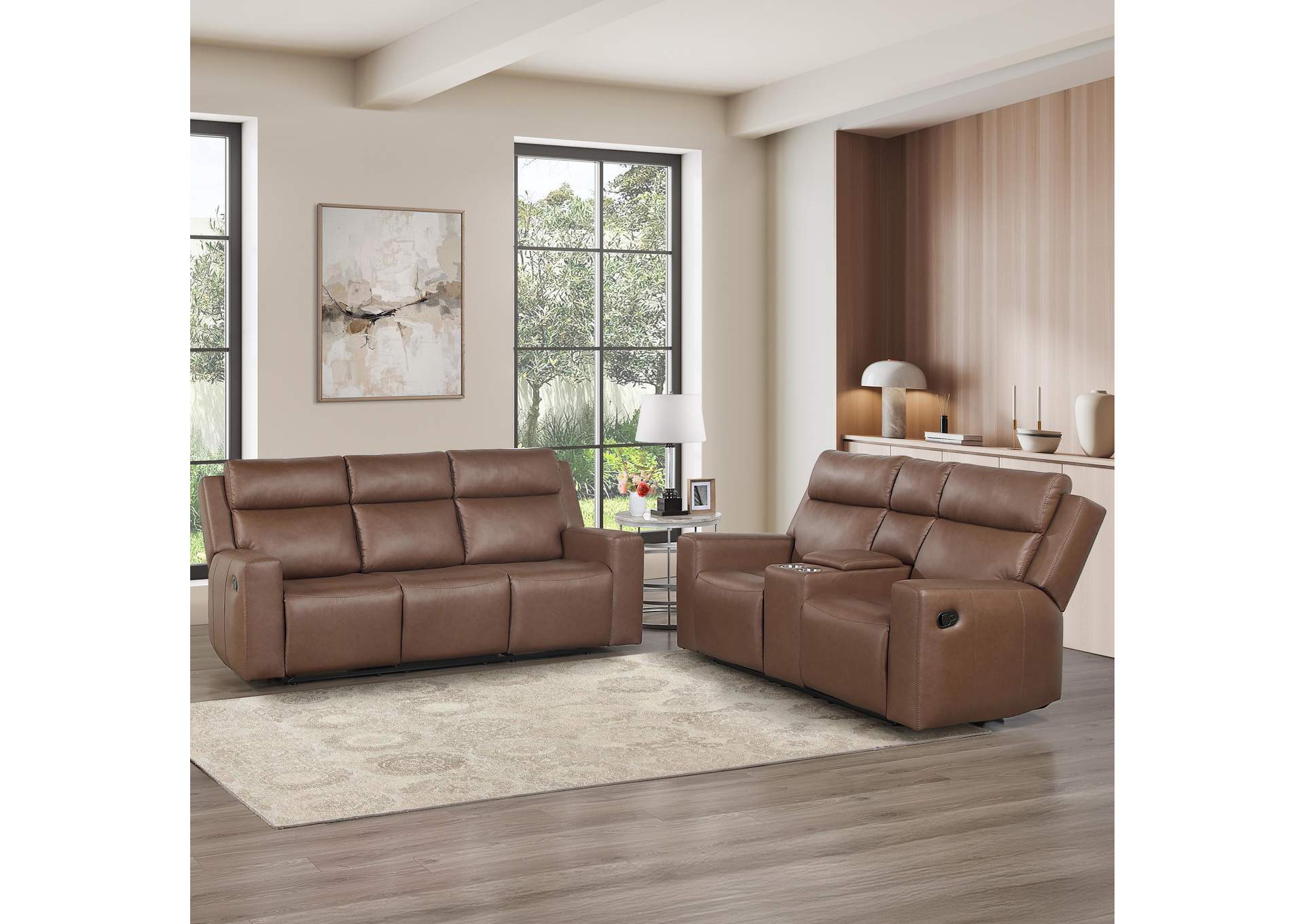 Barron Brown 2-Piece Reclining Living Room Set image 1