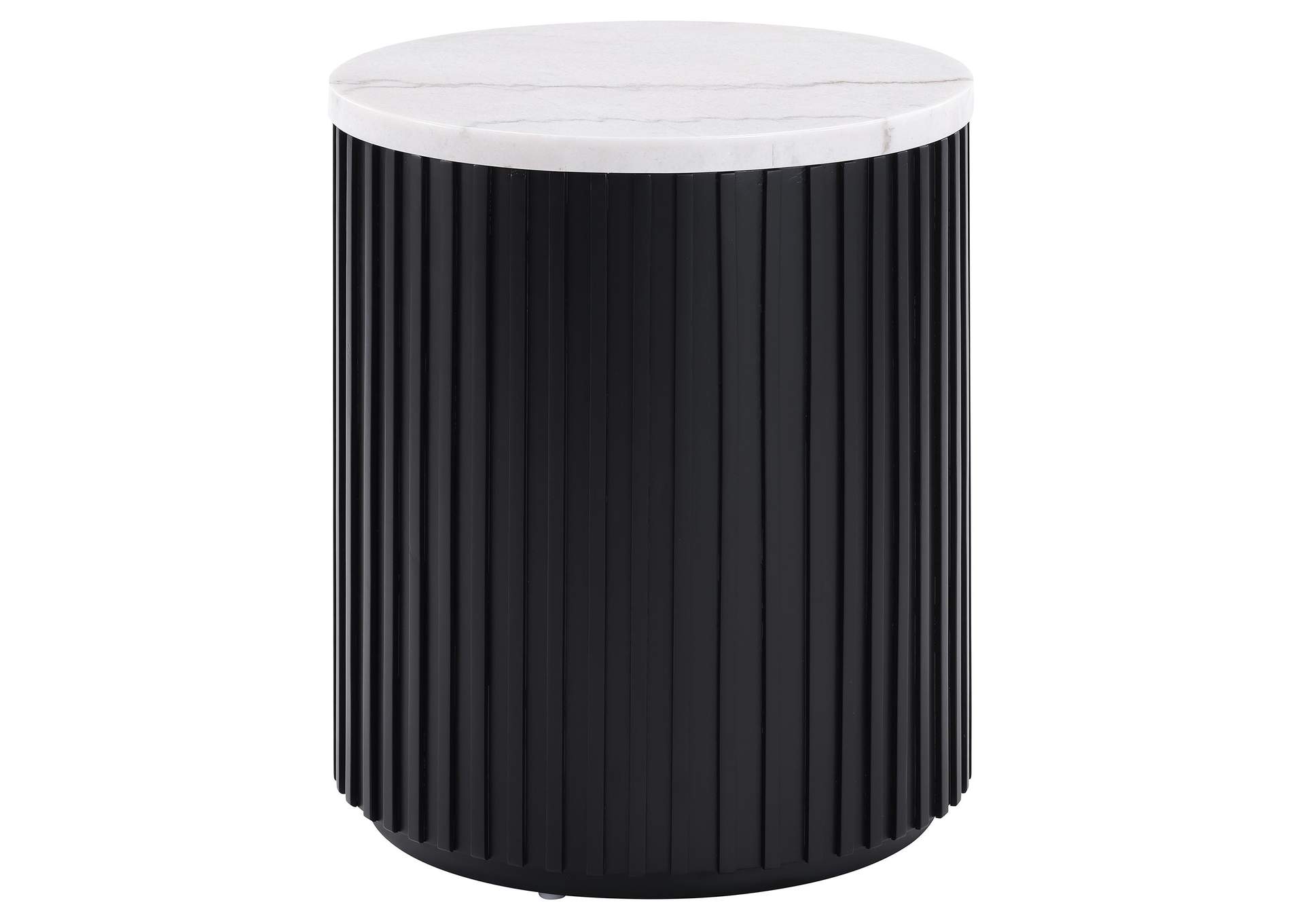 Colvin Round End Table, Black Finish image 1