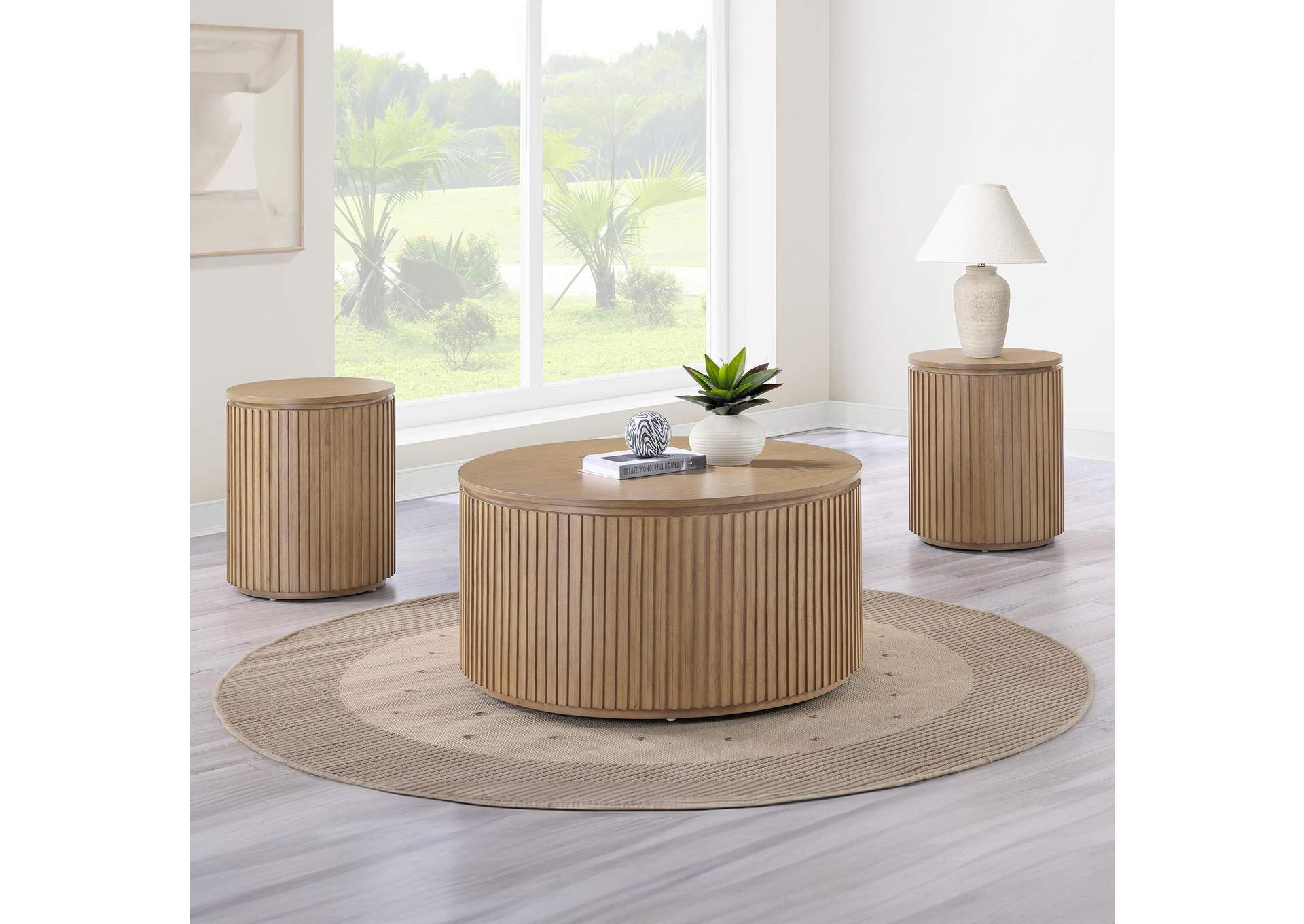Colvin 3-Piece Table Set, Toffee Finish image 1