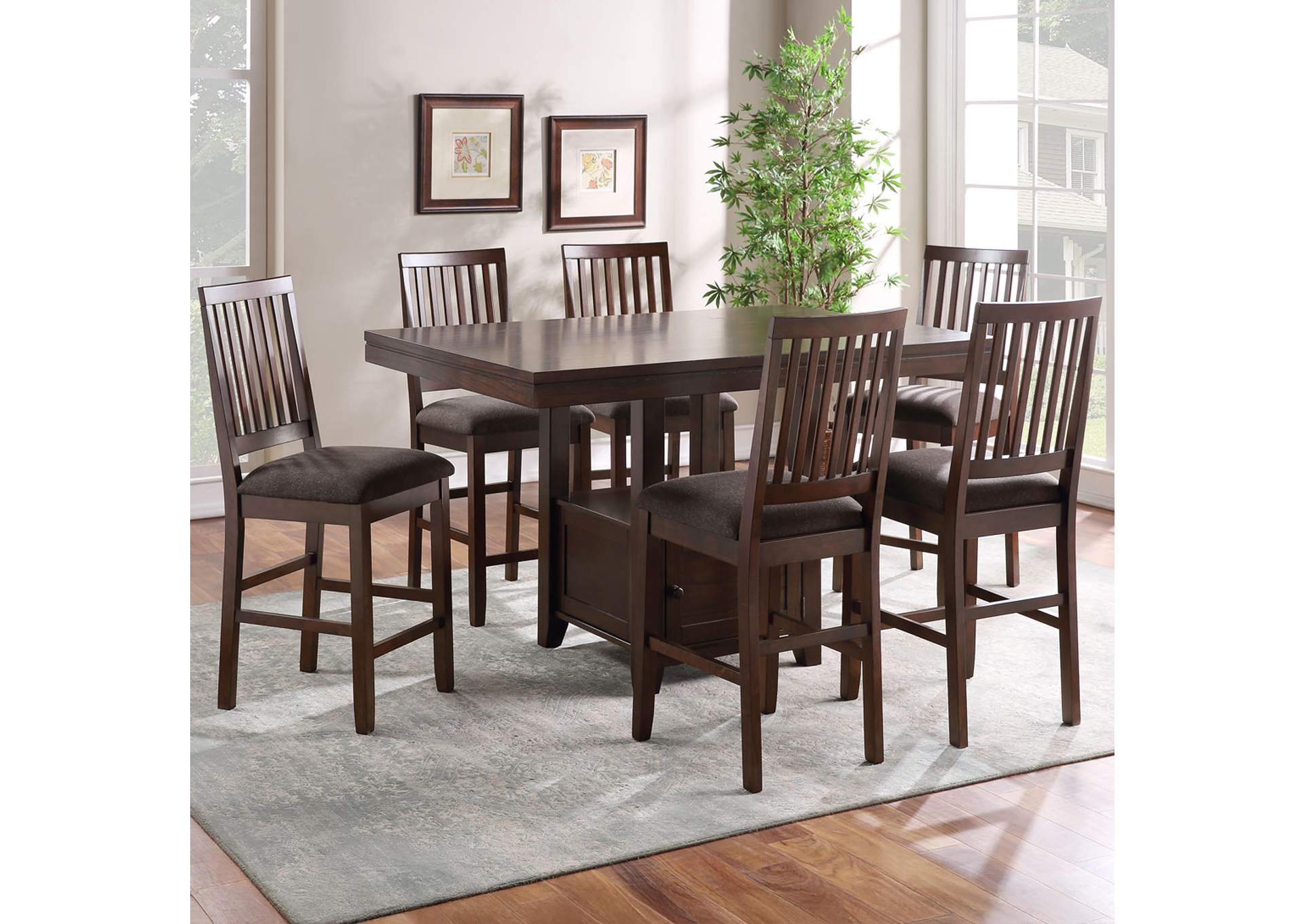Yorktown Brown 7-Piece Counter Height Dining Set image 1