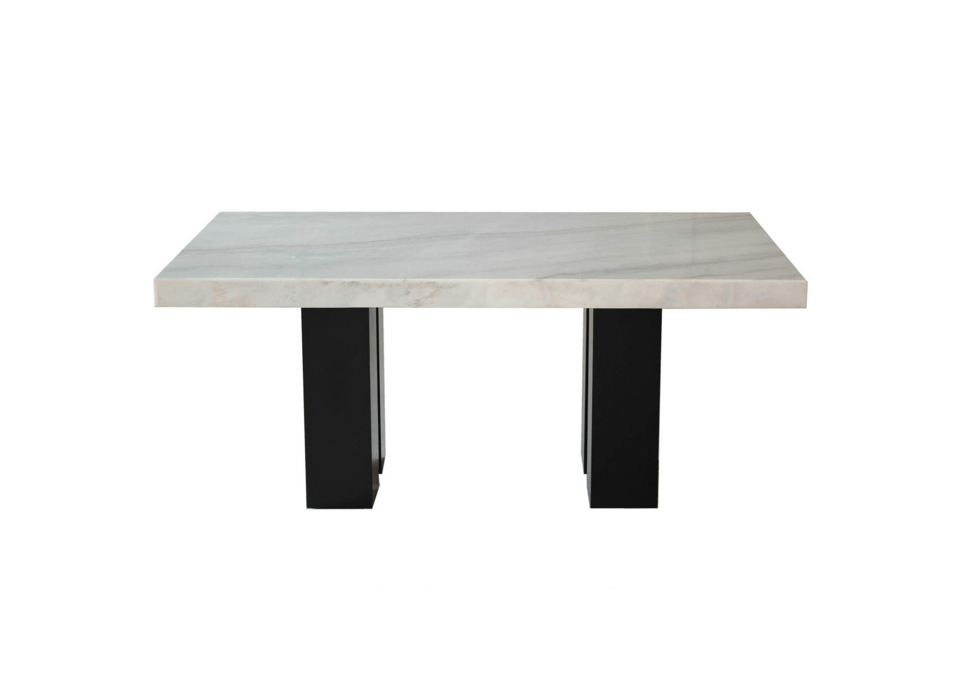 Camila Rectangle White Marble Dining Table image 1