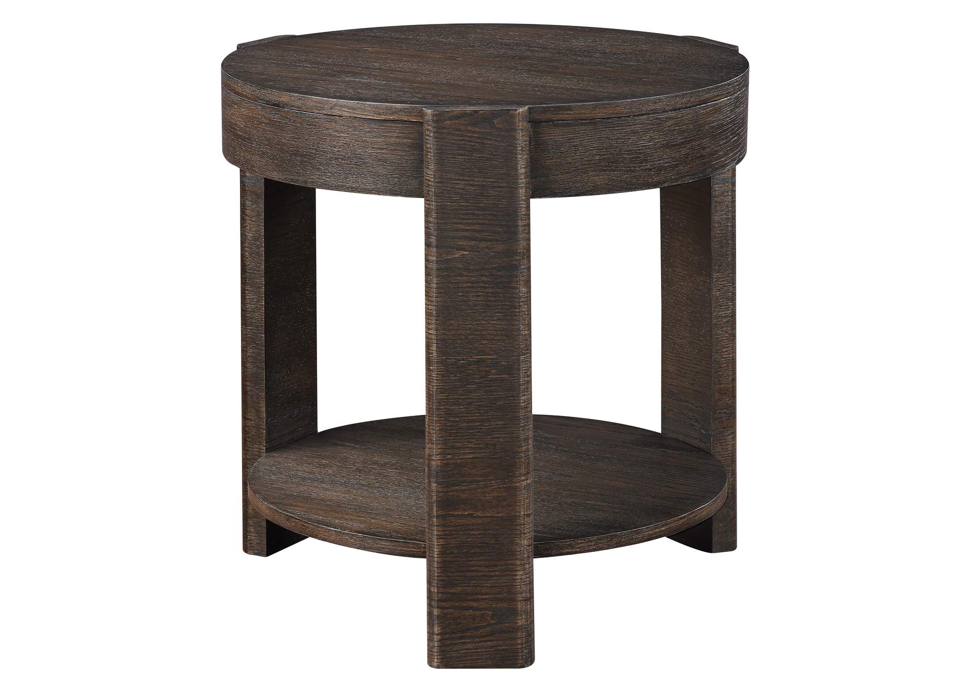 Salina Espresso Round End Table image 1
