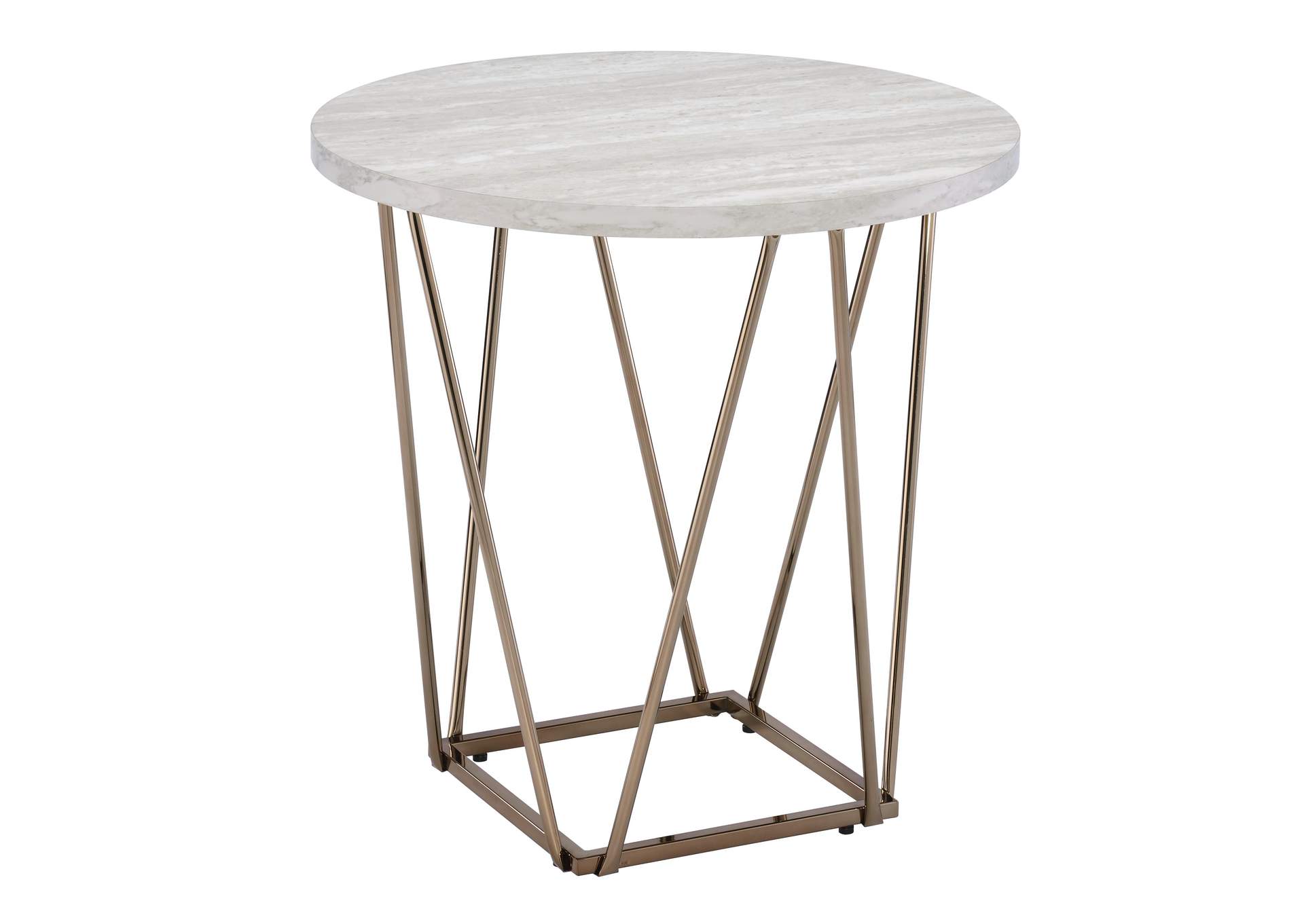 Rowyn Faux Marble Top End Table image 1
