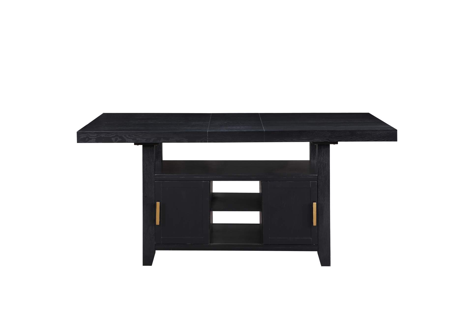 Yves Black Counter Table with Storage image 1