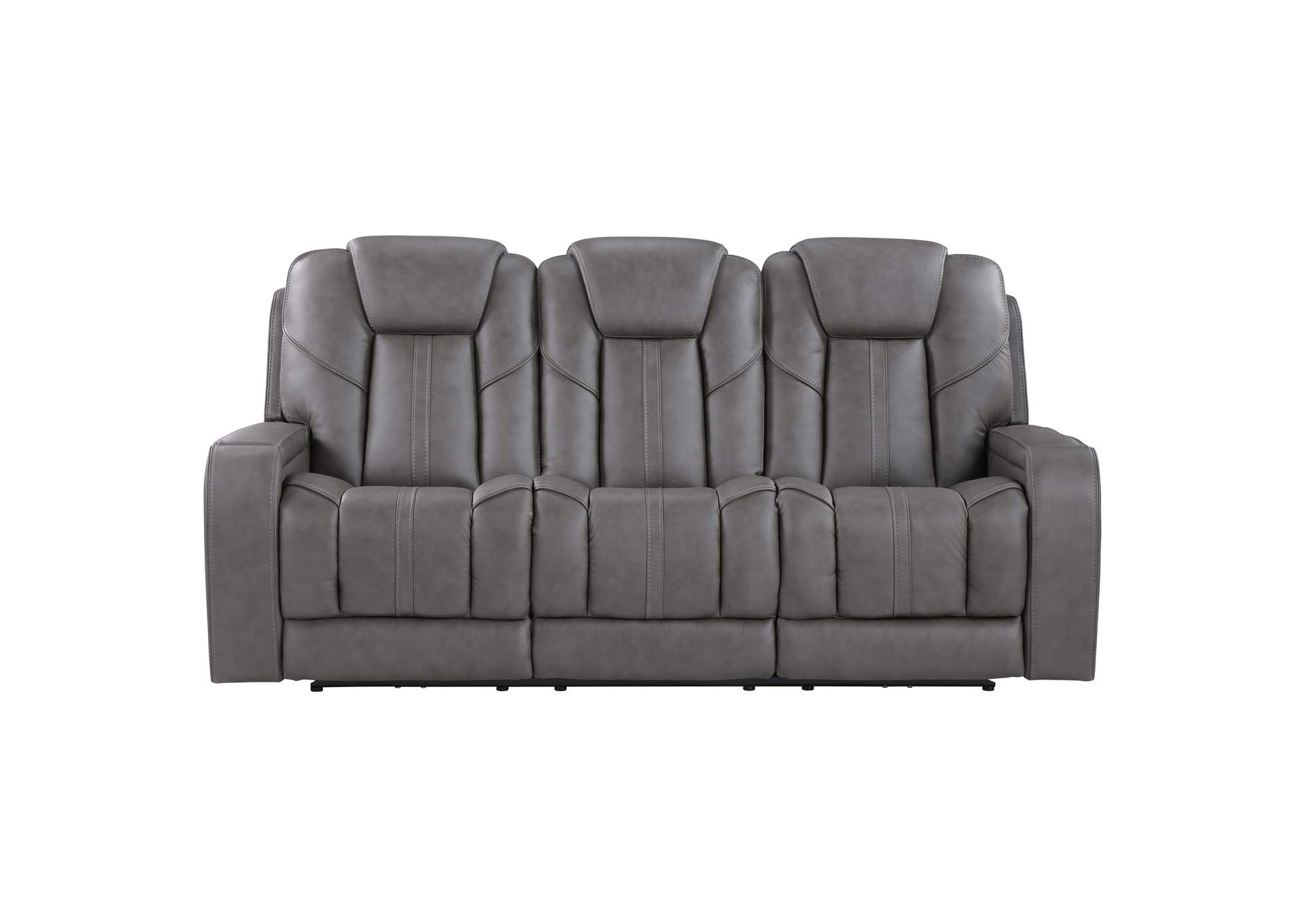 Daniel Gray Triple Power Leather Theater Sofa image 1