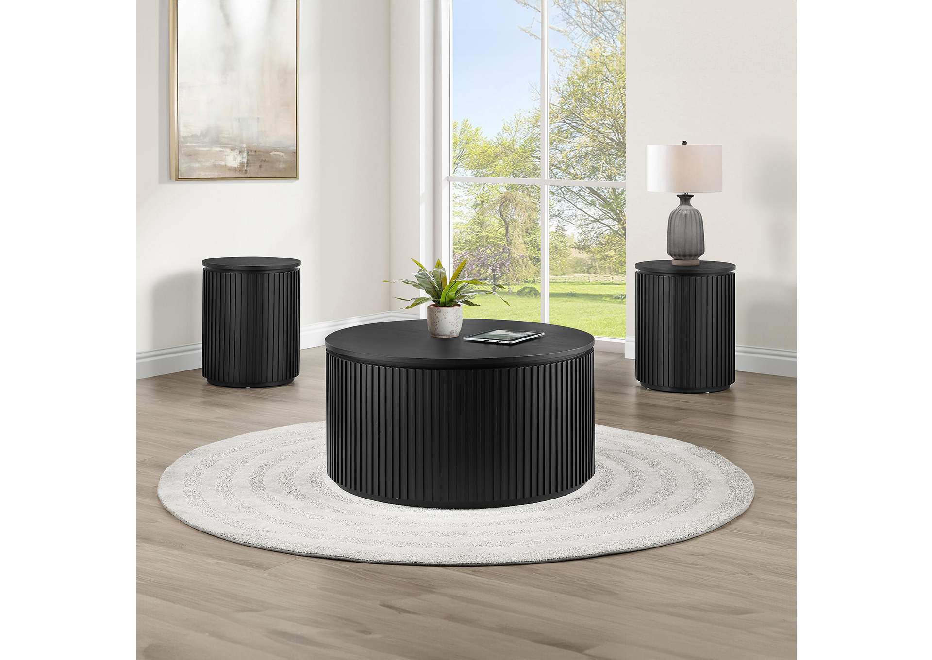 Colvin 3-Piece Table Set, Black Finish image 1
