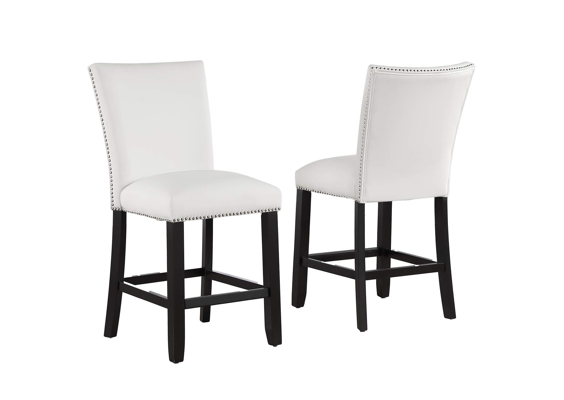 Camila White Vegan Leather Counter Chair image 1