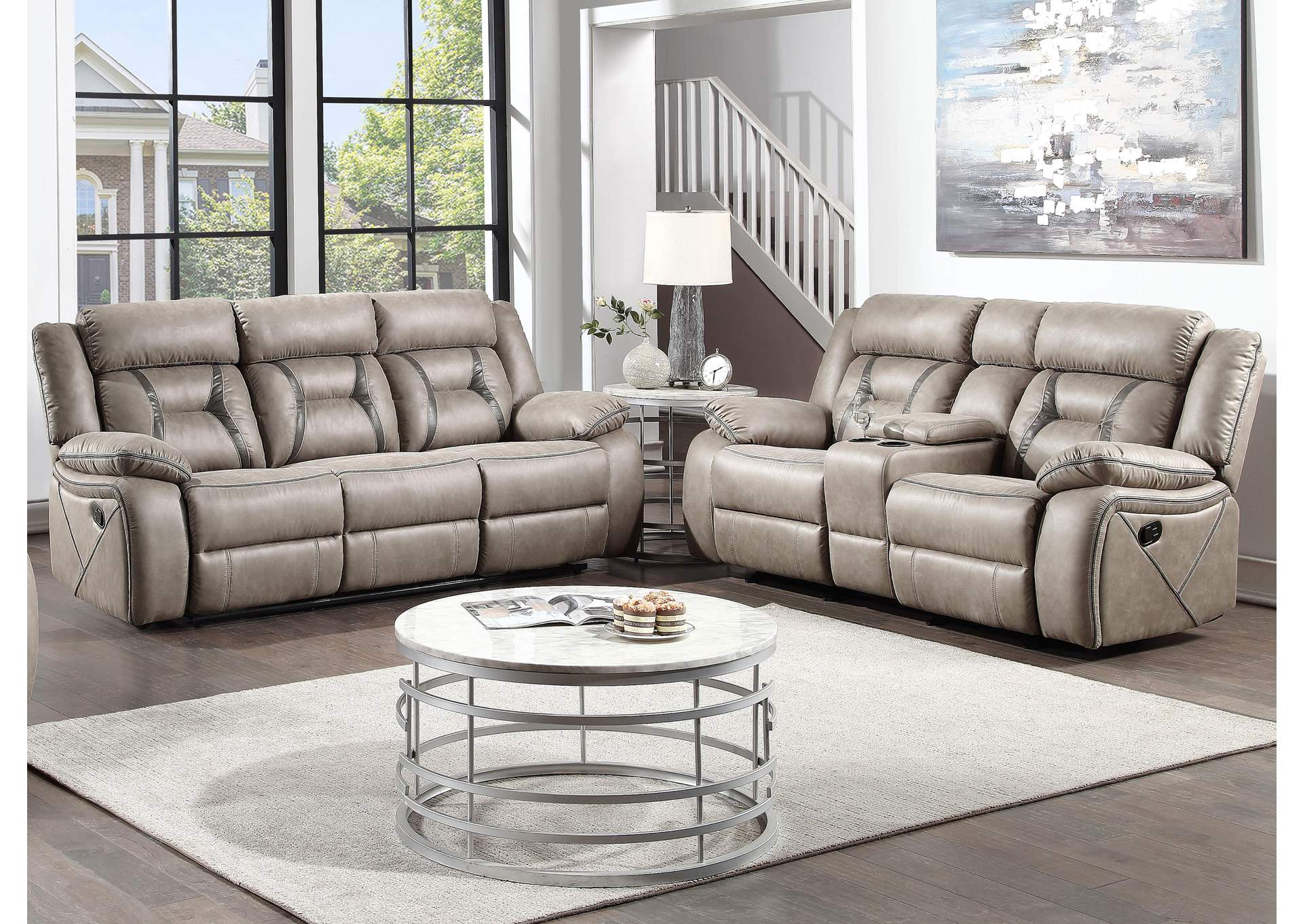 Tyson Brown 2-Piece Reclining Living Room Set image 1