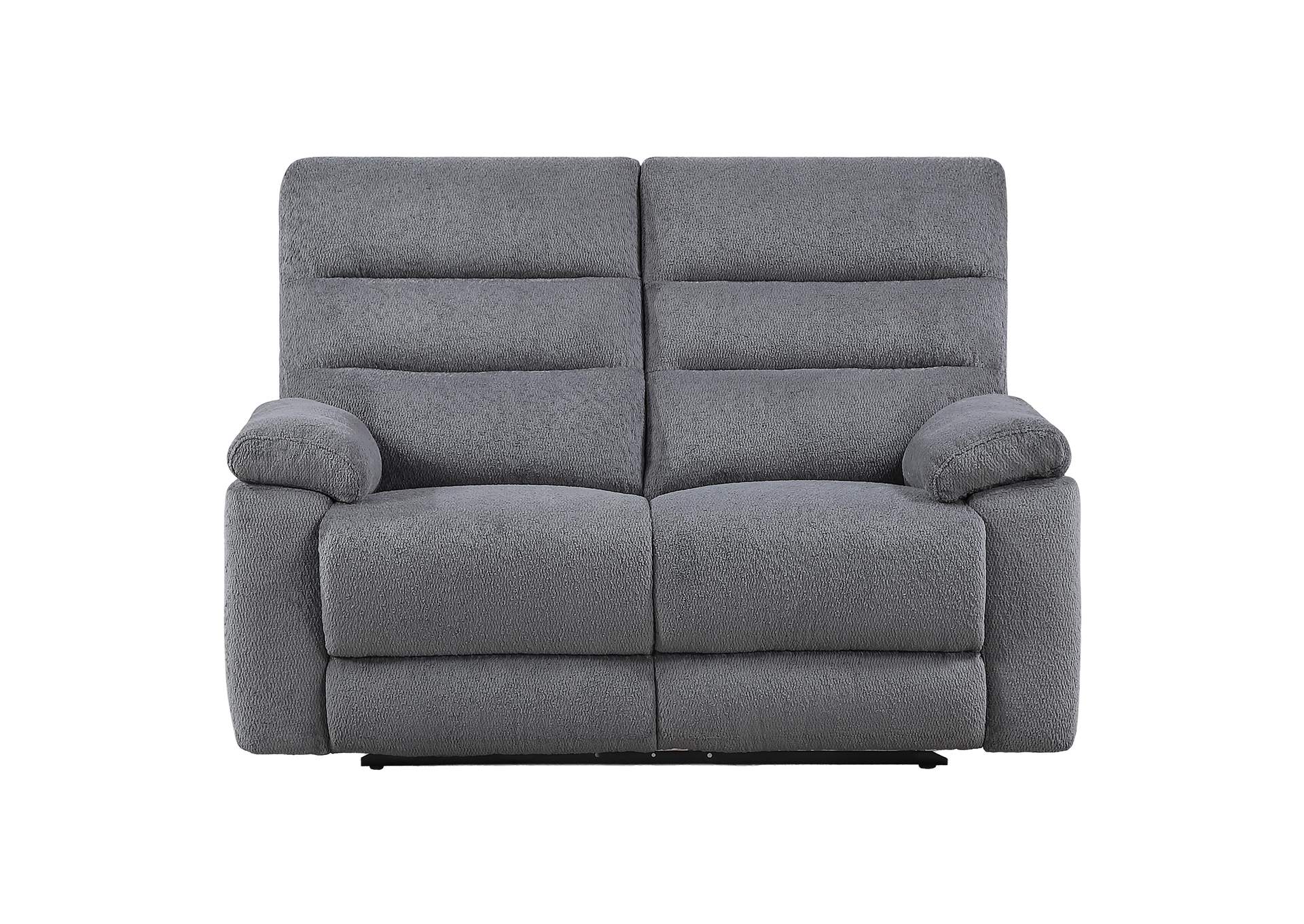 Cozy Gray Manual Recliner Loveseat image 1