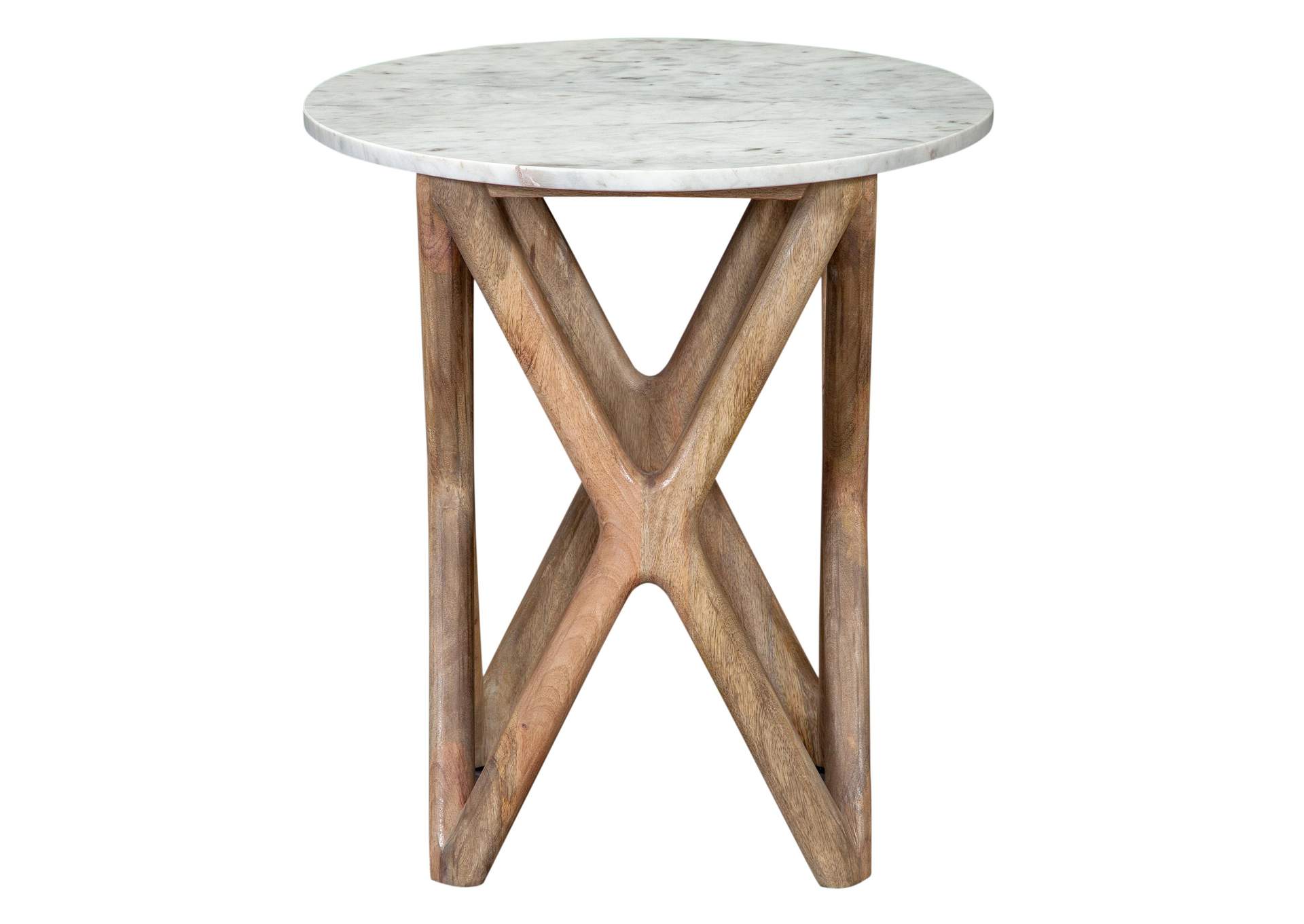 Wyman Banswara White Marble Top End Table image 1