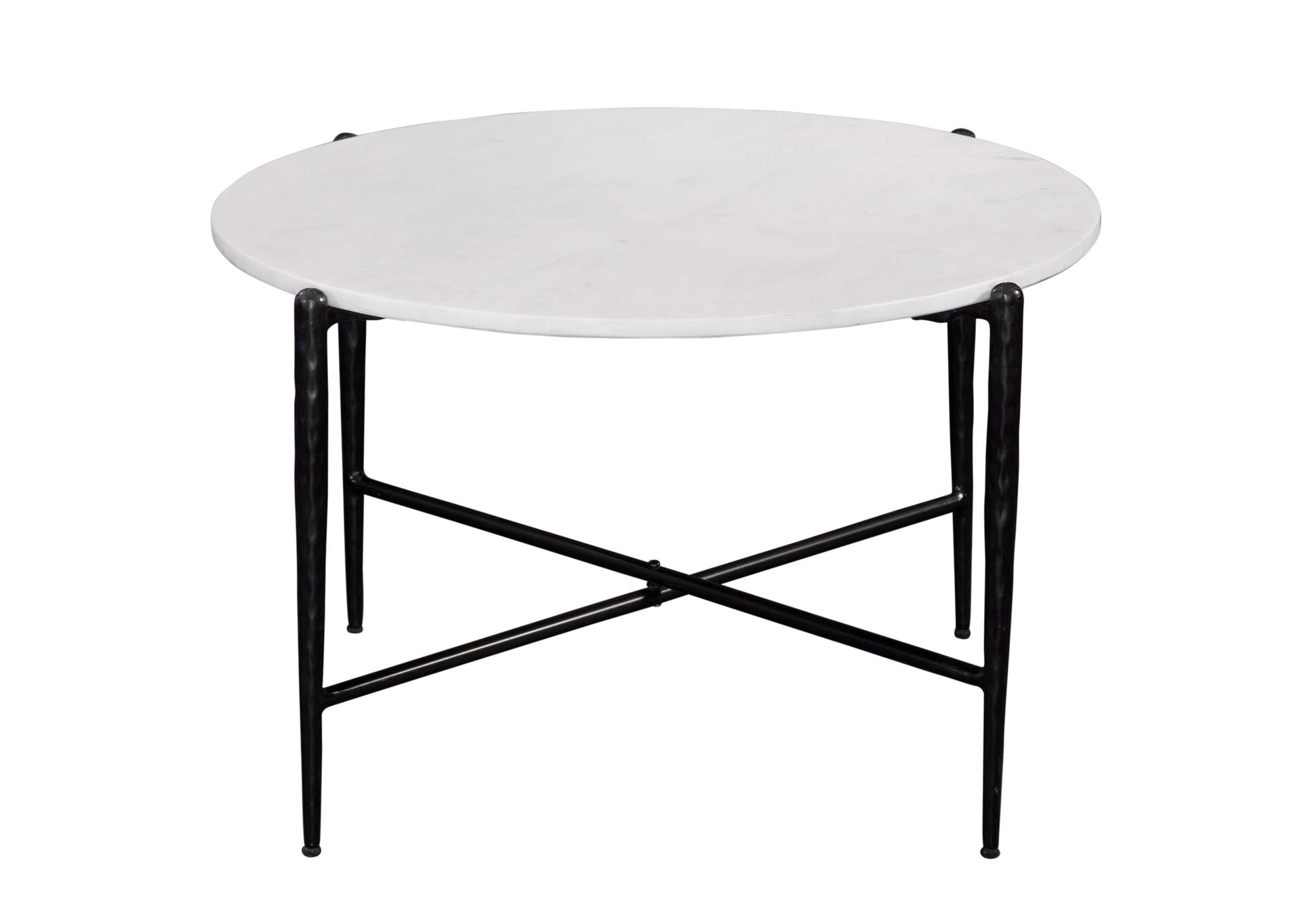 Loxie White Marble Top Round Cocktail Tb image 1