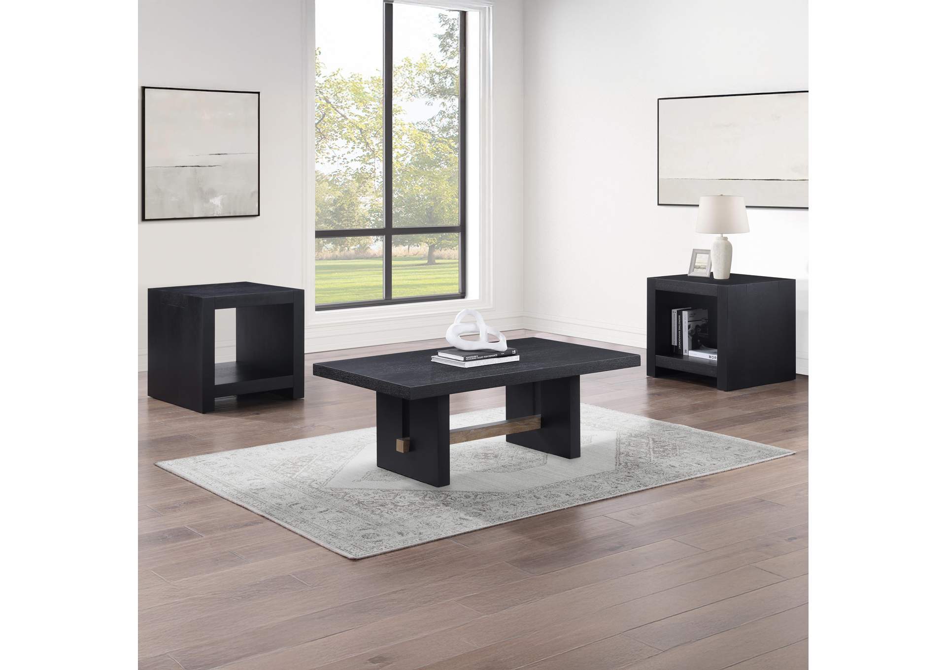 Aubrey 3-Piece Table Set, Black image 1