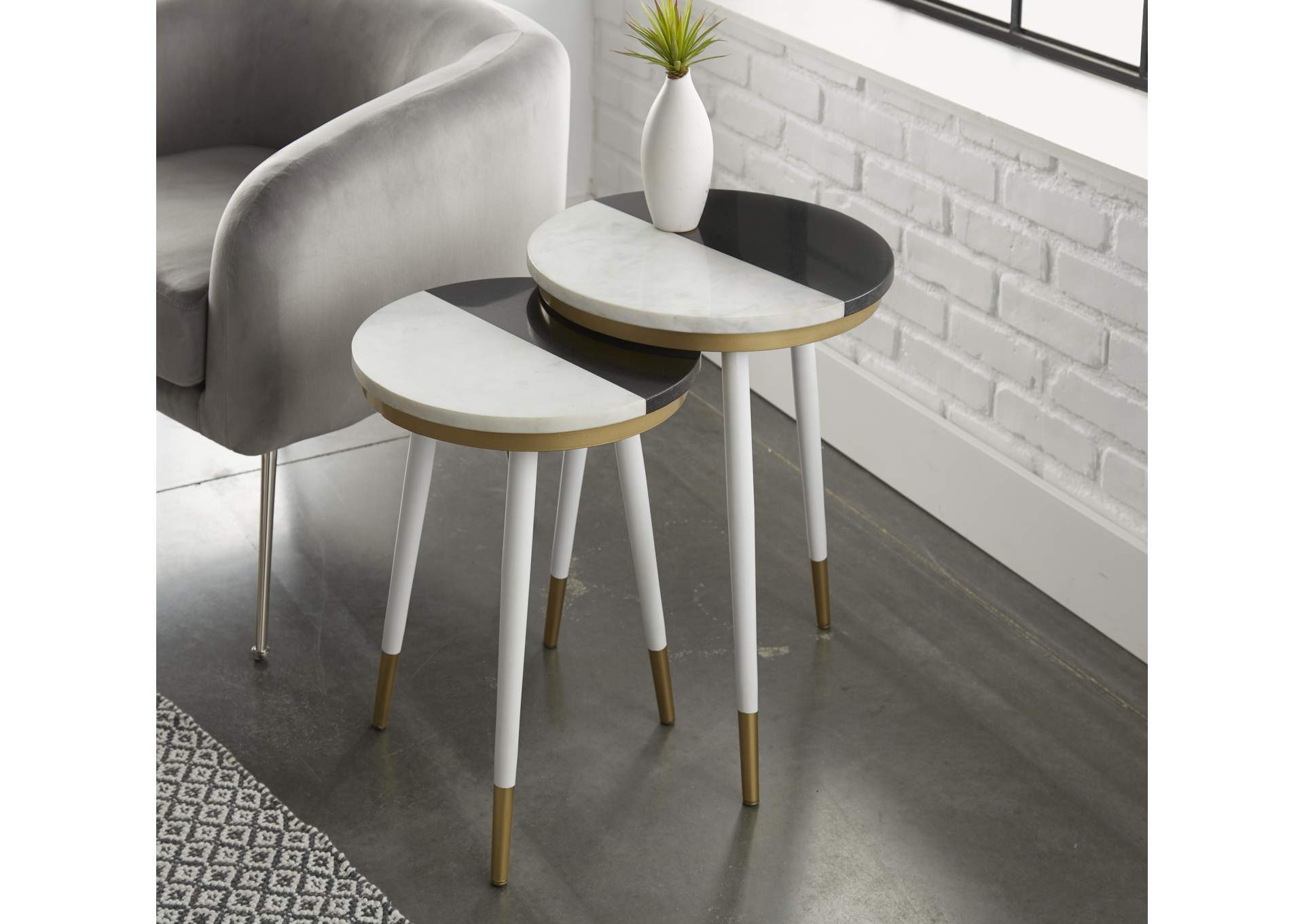 Taj 2-Pack Marble Top Side Tbls image 1