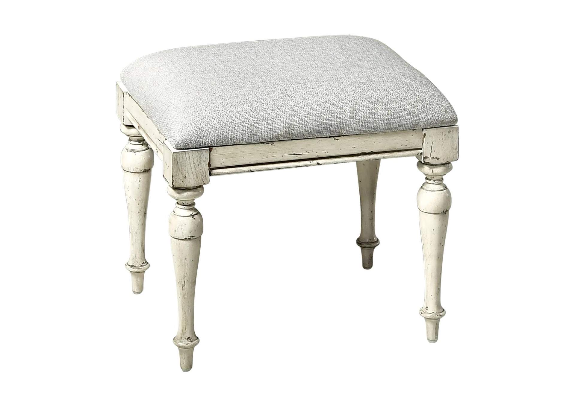 Highland Park White Vanity Bench image 1
