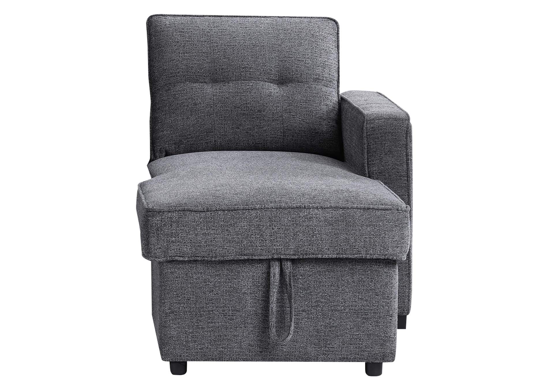 Noah Reversible Storage Chaise, Gray image 1