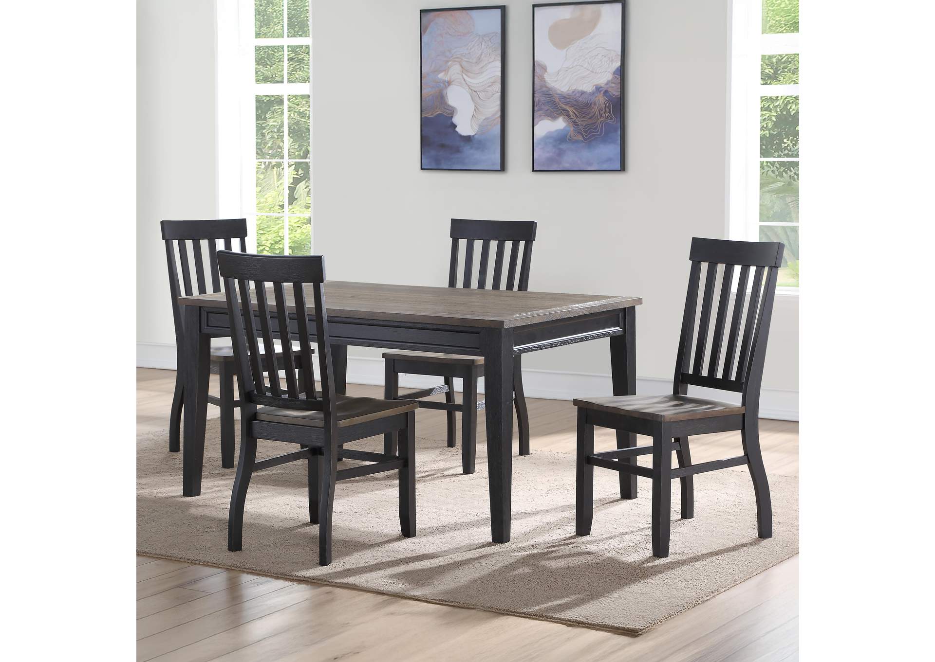 Raven Noir Dining Table and 4 Chairs image 1